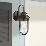 isidro 1 - bulb 14.37" h outdoor wall lantern 14.37 h x 5.0 w x 7.0 d in blackglass/metal