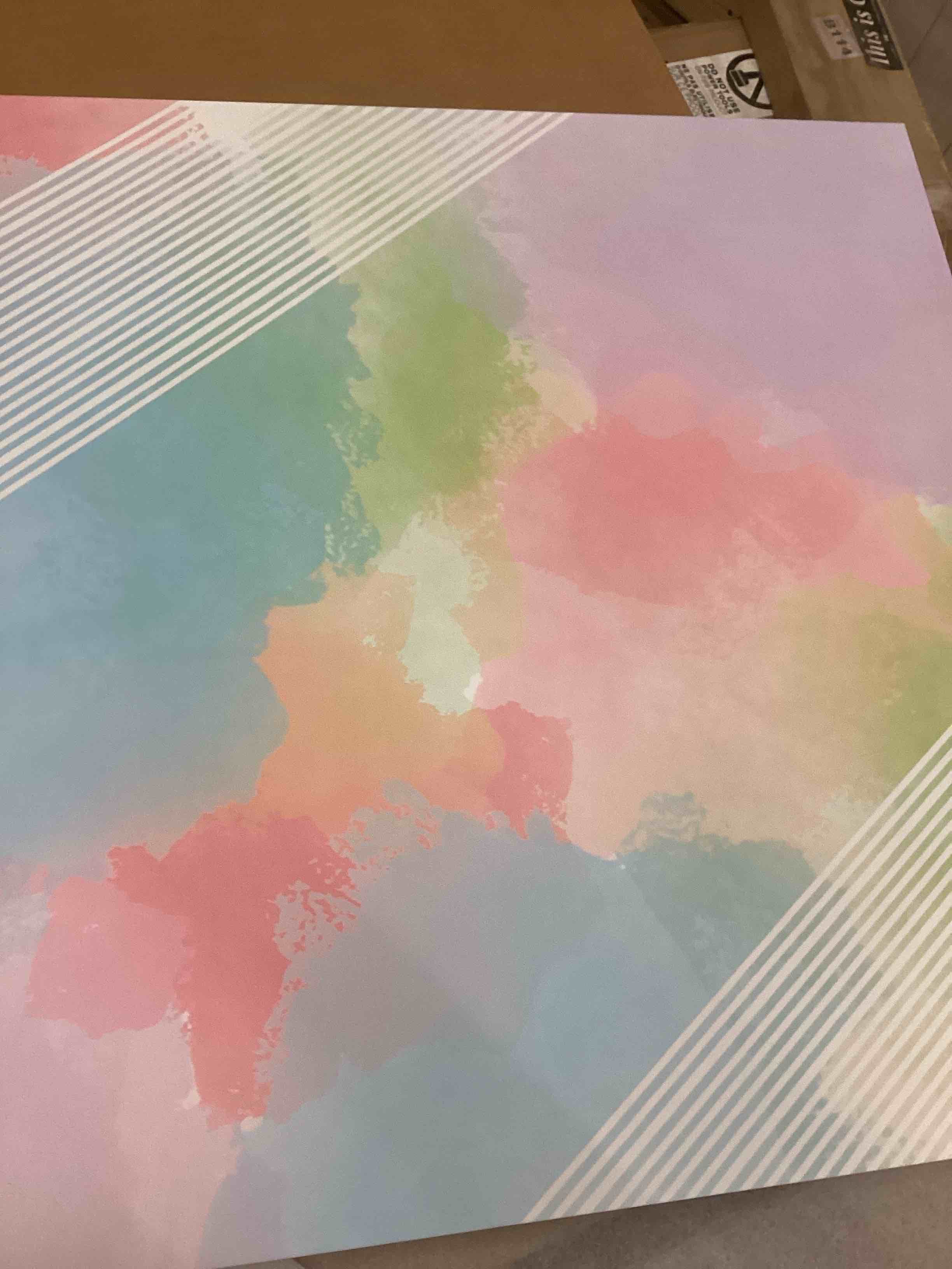 watercolor backdrop wall art canvas 30” x 30”