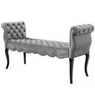 velvet tufted bench  - light gray (incomplete one box only)