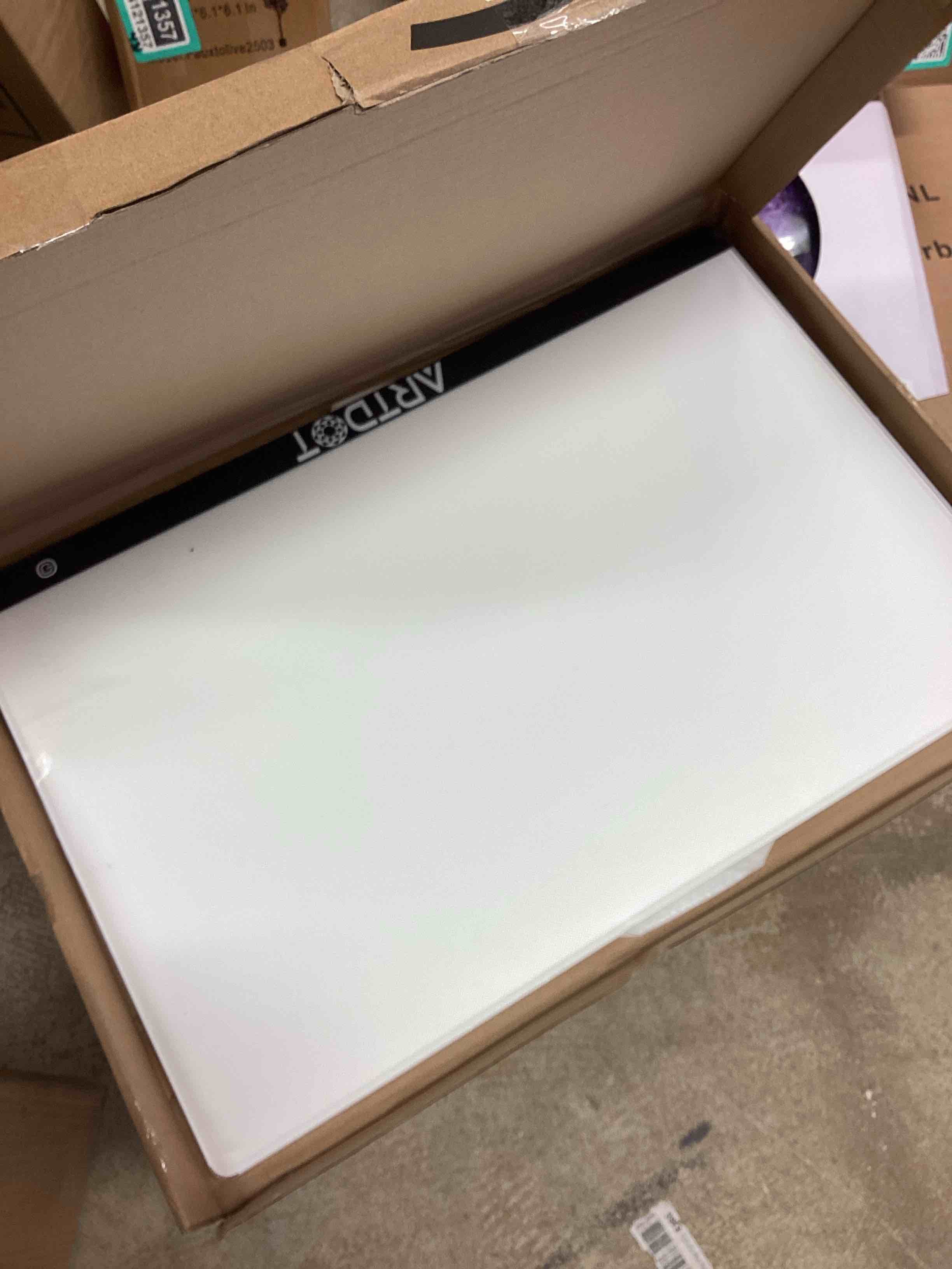 Condition photo showing As Is for ARTDOT A2 LED Light Pad for Diamond Painting USB Powered Light Board Kit, Adjustable Brightness with 12 Angles Stand and Clips A2 Light Pad Kits (incomplete) 