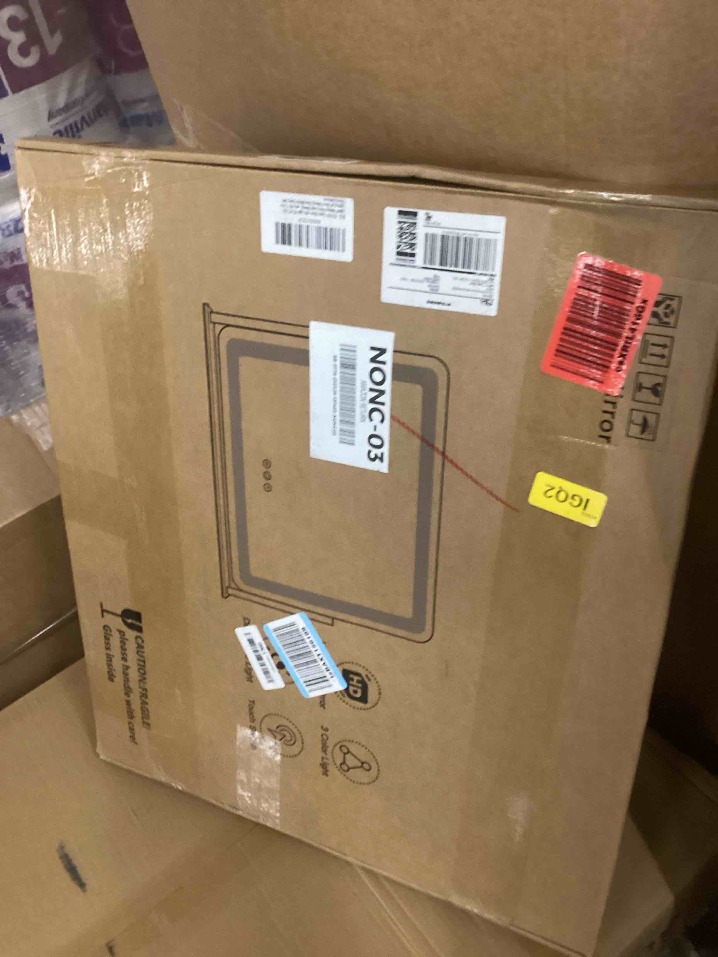 Condition photo showing New/Like New for FENNIO Vanity Mirror with Lights 22"x17",LED Lighted Makeup Mirror,Large Makeup Mirror with Lights,Touch Screen with 3-Color Lighting,Led Mirror Makeup,Dimmable,for Vanity Desk Tabletop,Bedroom Black 22"L x 17"W