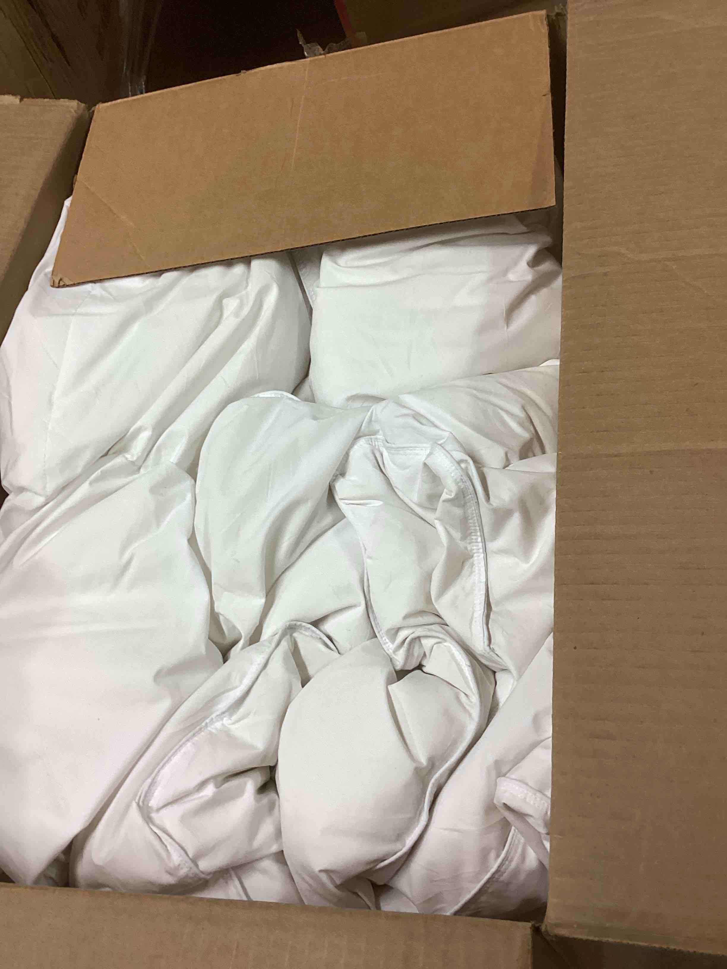Condition photo showing As Is for all season feather down comforter cotton blend cover duvet insert 