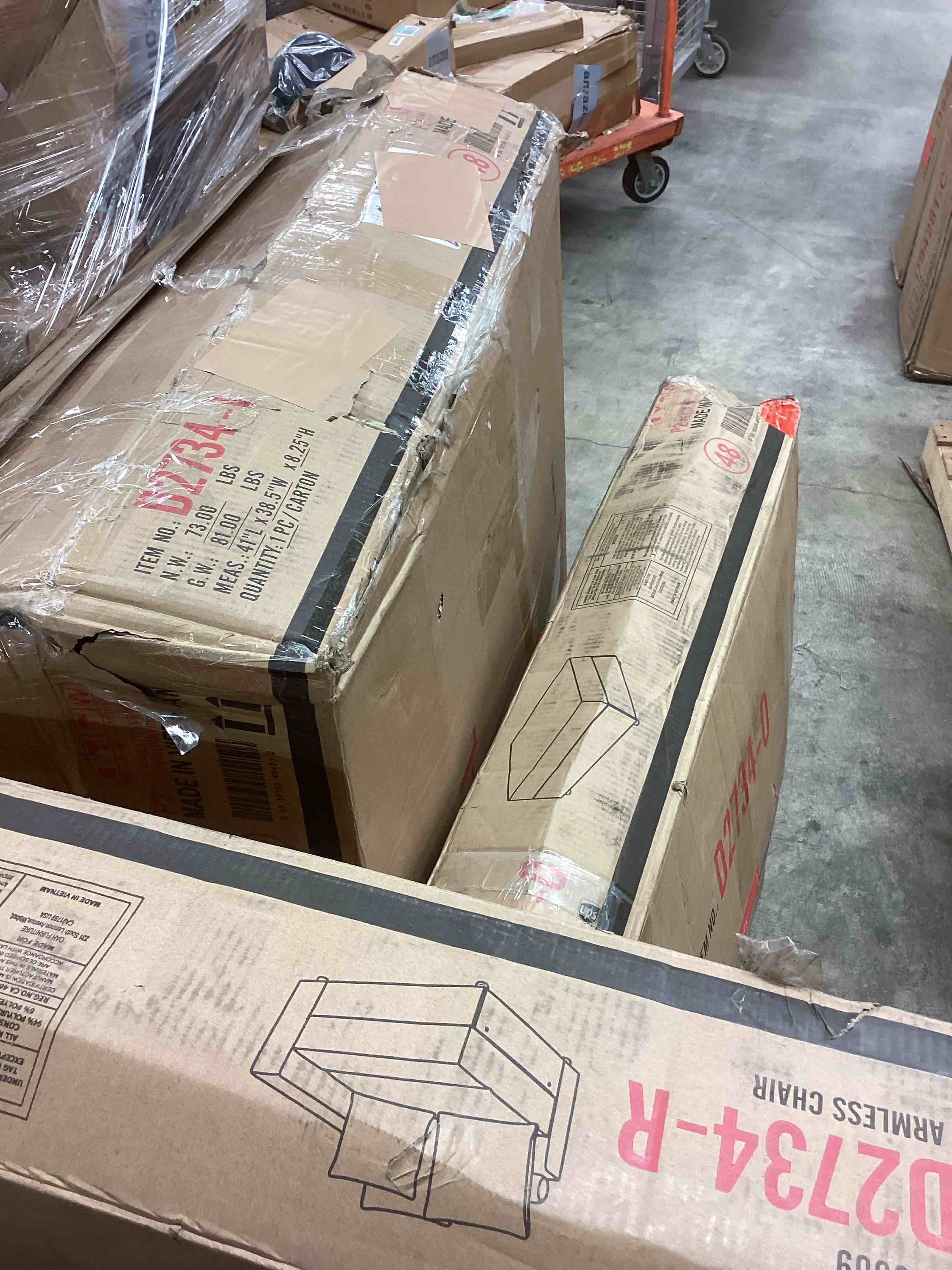 Condition photo showing Good Condition for Ashira Wide Reversible Modular Corner Sectional with Ottoman (incomplete 3 boxes only.)