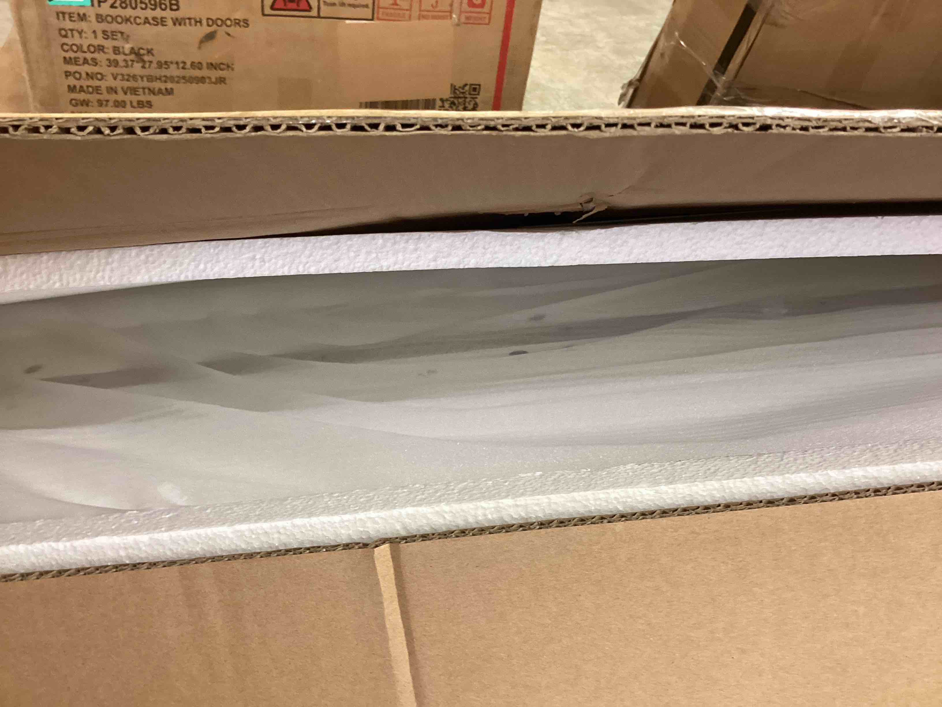Condition photo showing Good Condition for ACCOHOHO Farmhouse 8 Drawers Dresser Chests for Bedroom,52" Wide Wood Rustic Chest of Drawers with Metal Handle,Natural Texture,Drawer Organizer for Bedroom,Living Room,Hallway and Entryway,White (incomplete box B only )