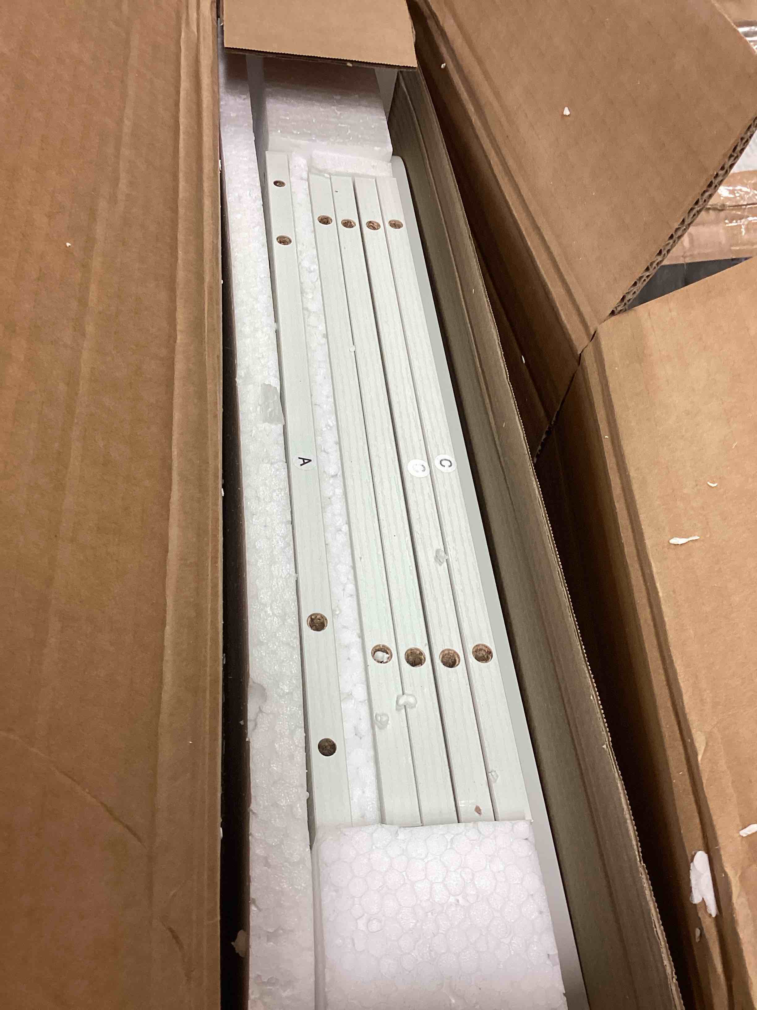 Condition photo showing As Is for Freestanding 87.2" L x 39.2" W x 80" H Corner Closet Organizer with 5 Drawers and 12 Shelves By Latitude Run® (incomplete box A only)