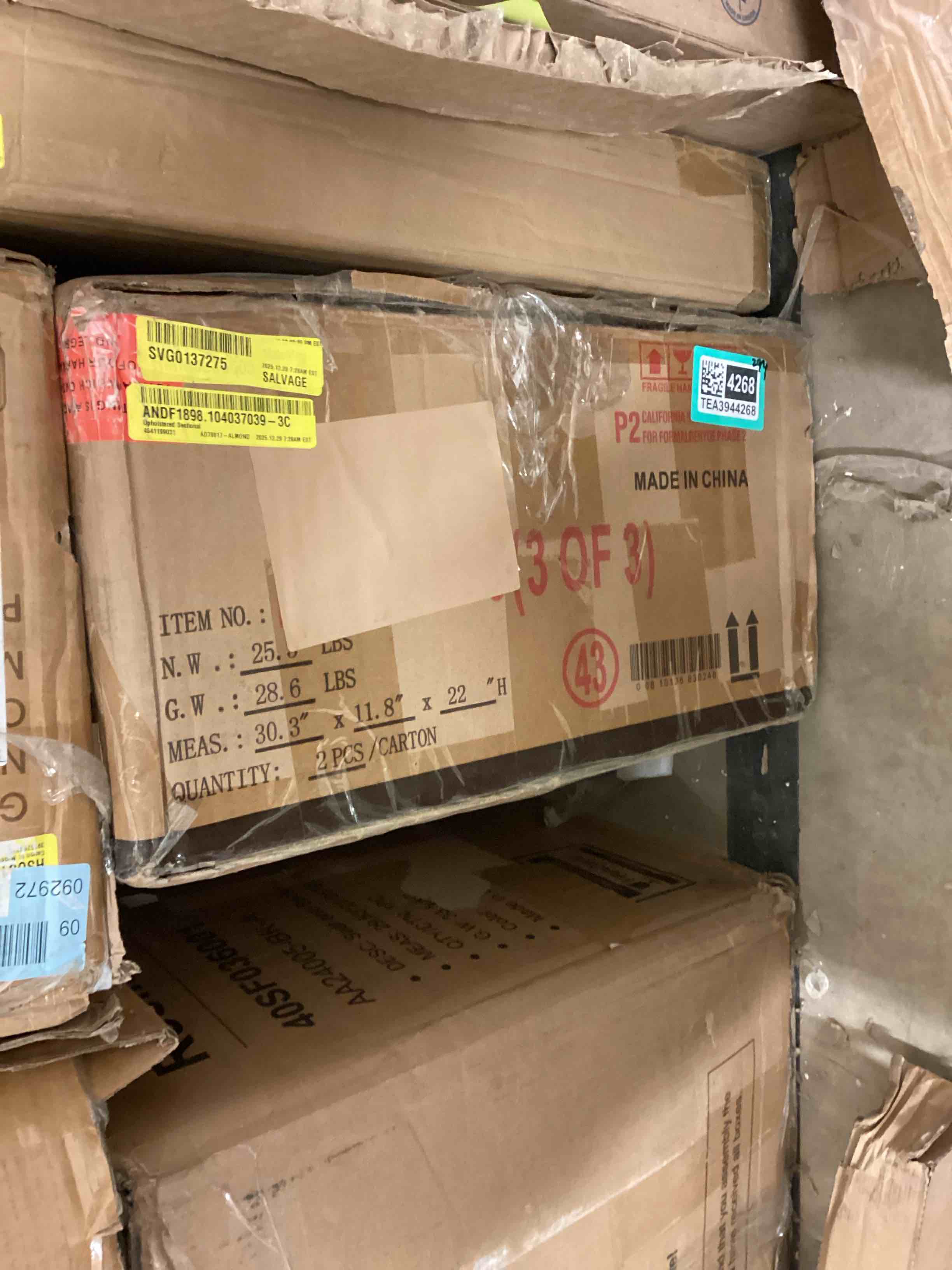 Condition photo showing Good Condition for ( incomplete 3/ of 3) ARMREST) Upholstered sectional EUROCO 125.6" Large Upholstered Sectional Sofa for 6 seats, U-Shape Sofa Couch with Extra Wide Chaise Lounge and Birch Wood Legs for Living Room, Beige