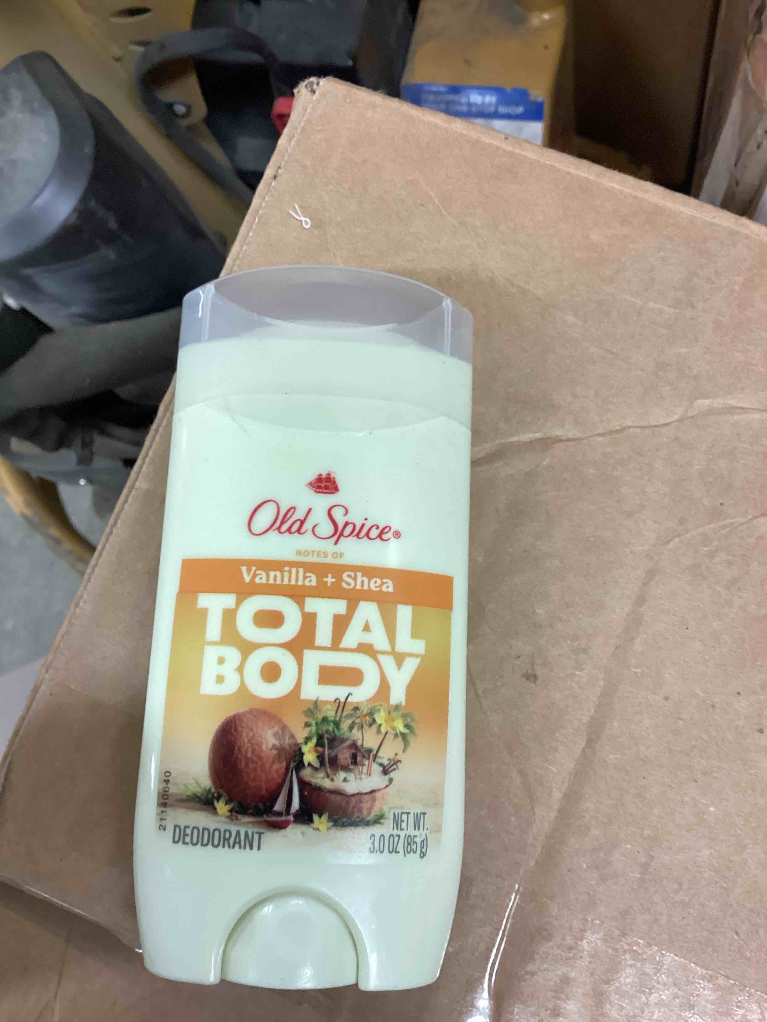 Condition photo showing New/Like New for Old Spice Whole Body Deodorant Stick for Men, Aluminum Free, Vanilla + Shea Scent, 24/7 Odor Protection, 24/7 Lasting Freshness, Dermatologist Tested, Gentle on Skin, Safe to Use All Over, 3.0 oz Vanilla + Shea 3 Ounce (Pack of 1)
