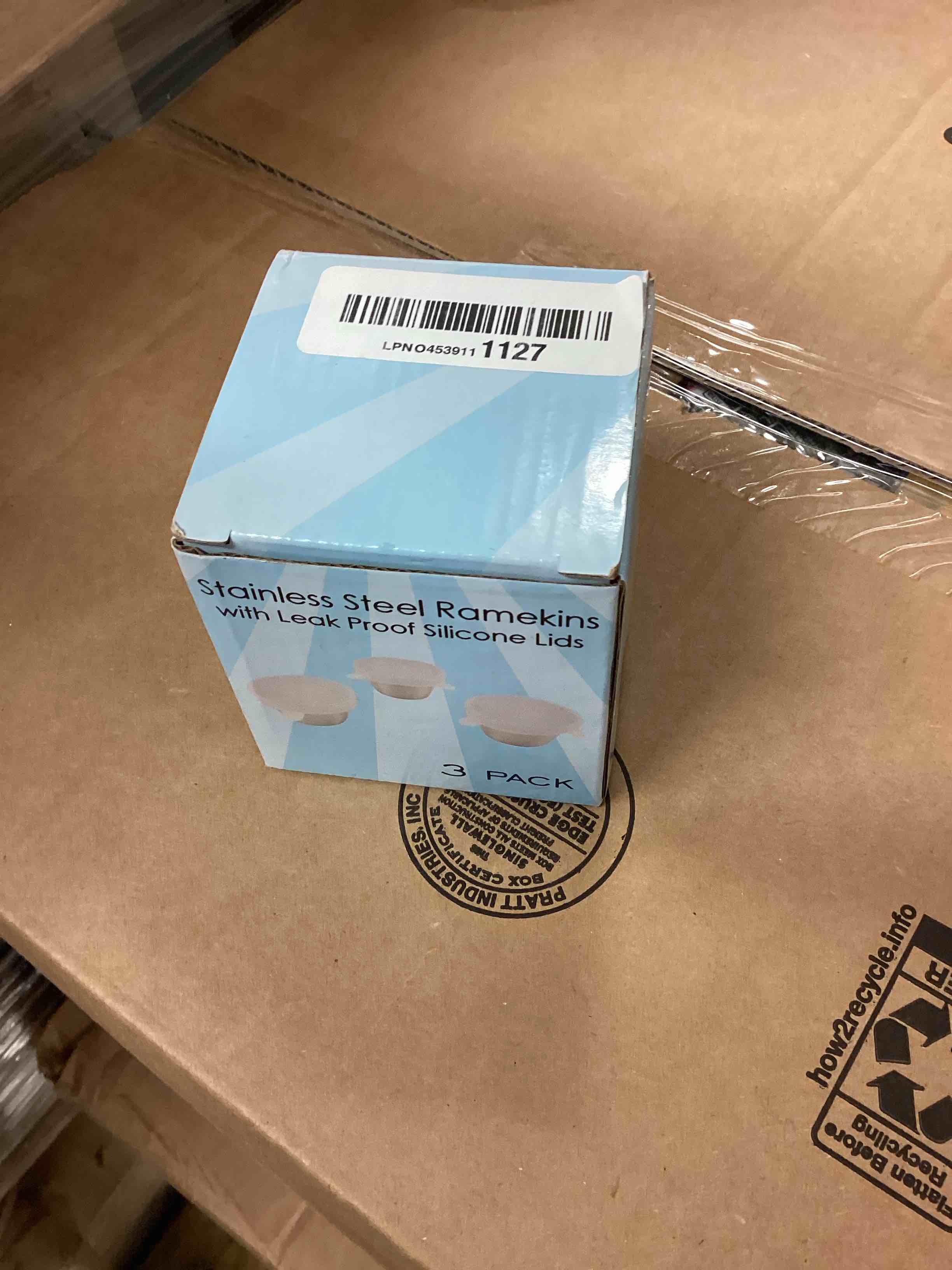 Condition photo showing New/Like New for 3 Pack Stainless Steel To-Go Dressing Cup and Condiment Container with Leakproof Silicone Lids.