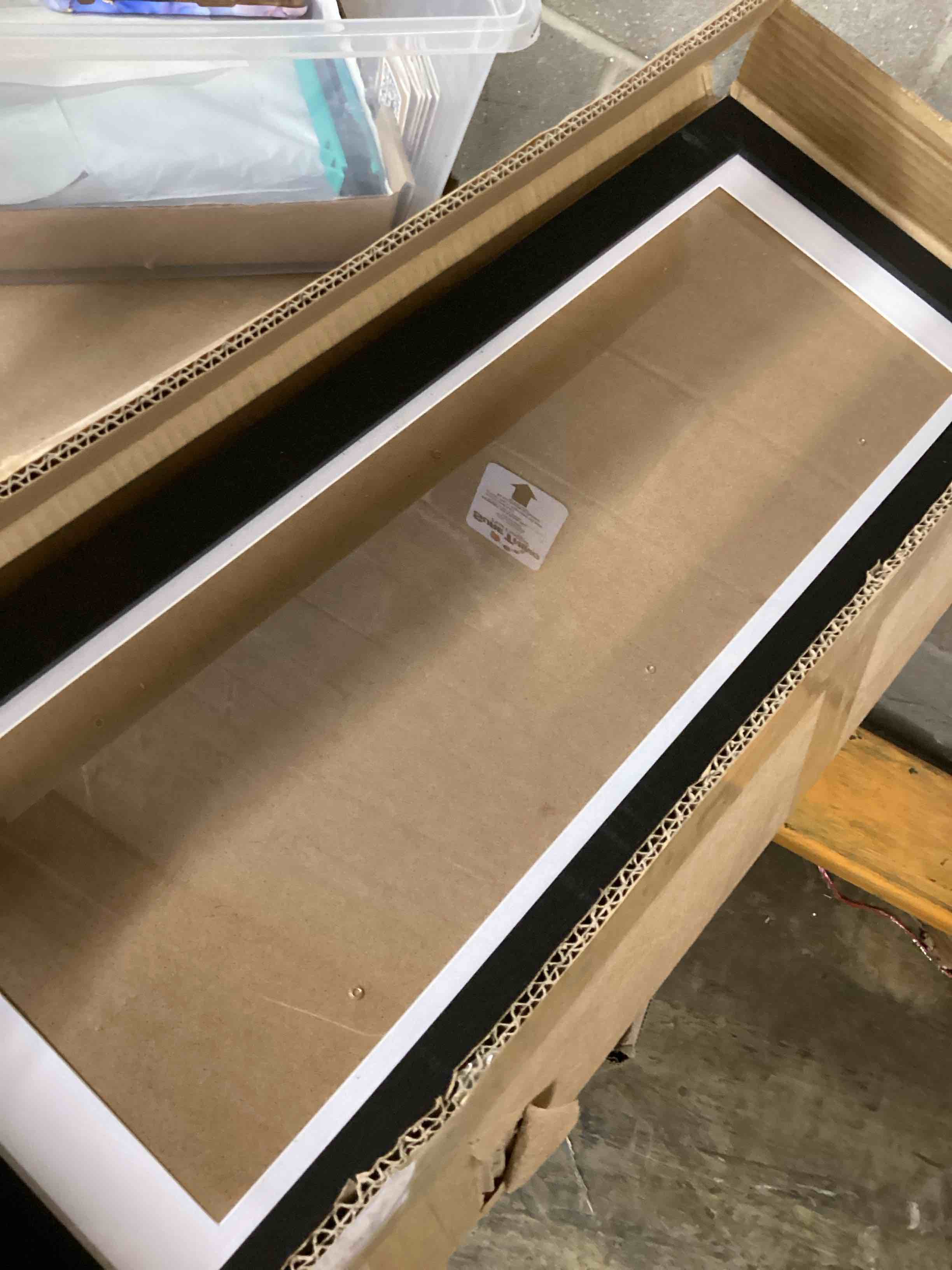 Condition photo showing Good Condition for 9x27 Picture Frame with 8x24 Mat, Display Photo 8x24 with Mat or 9 x 27 Without Mat, Wall Hanging Large 9 by 27 Poster Frame with Plexiglass, Black
