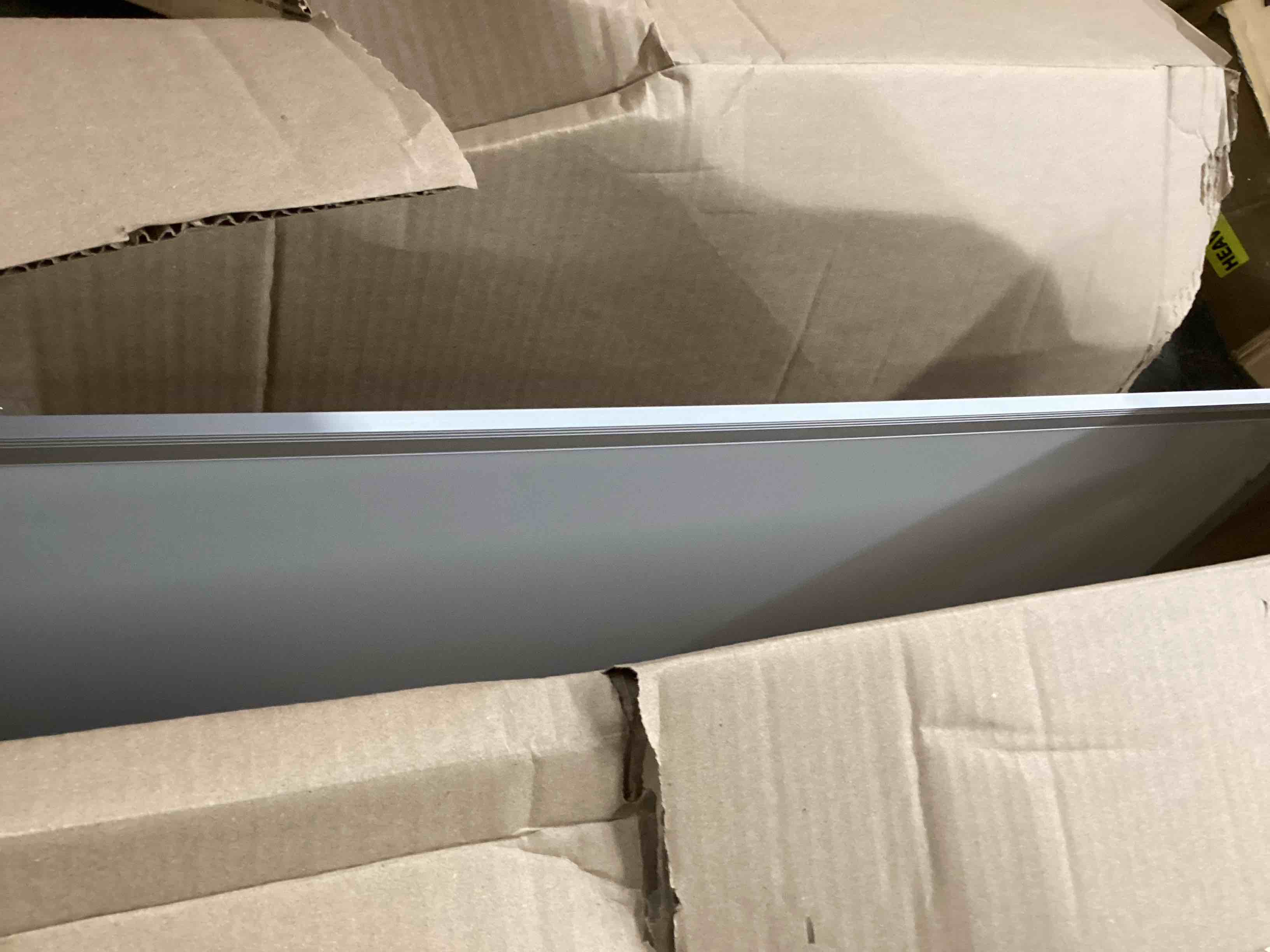 Condition photo showing As Is for Mr. Pen- Magnetic Dry Erase Board for Wall, 24" x 48", Silver Aluminum Frame, Large White Board Dry Erase with Marker Tray & Mounting Hardware