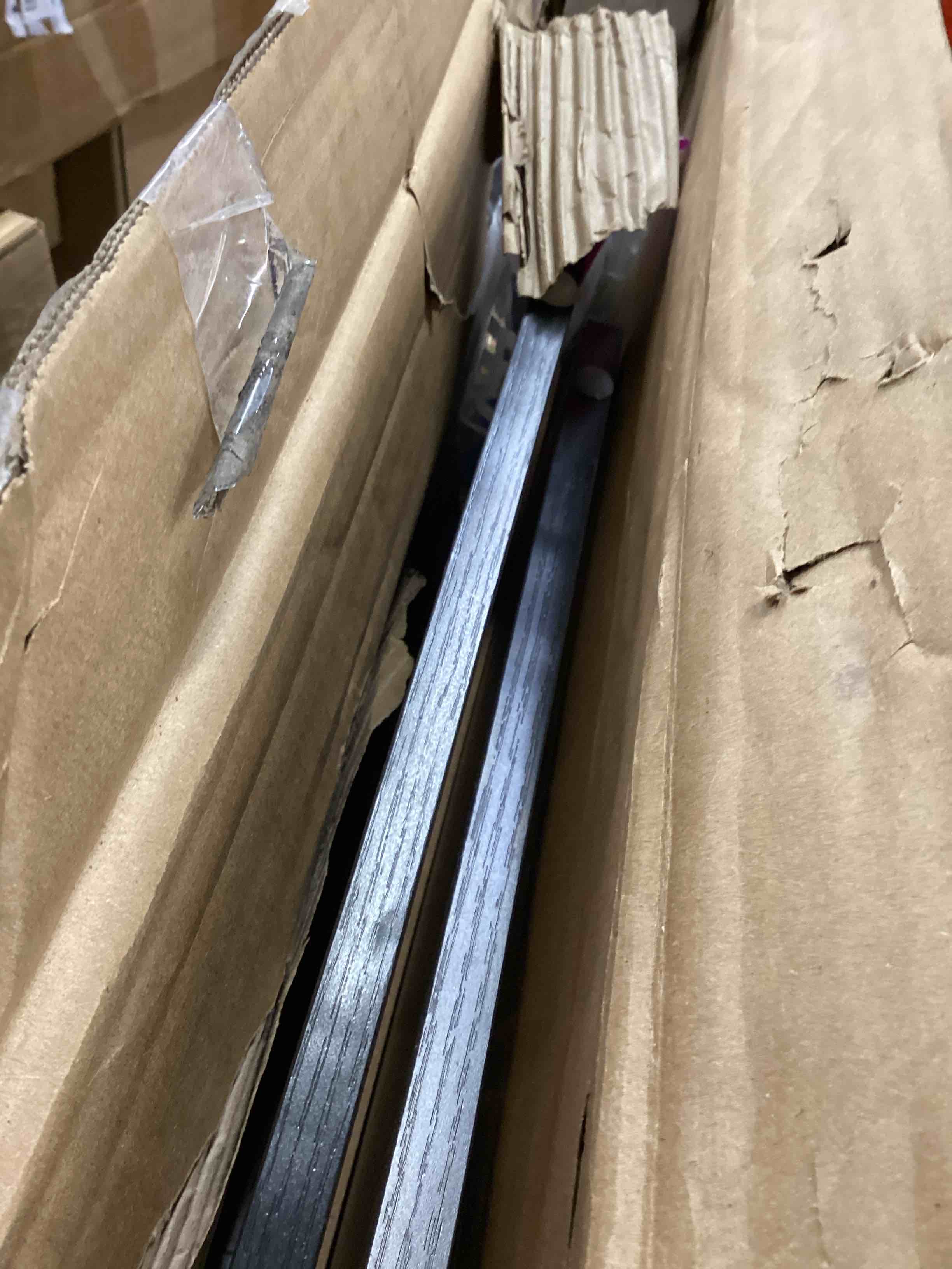 Condition photo showing As Is for Hoctieon 5-Tier Open Bookcase and Bookshelf with LED Light, Floor Standing Display Storage Shelves, Wood Modern Display Organizer for Home Office, Living Room, Bedroom, Study, Black