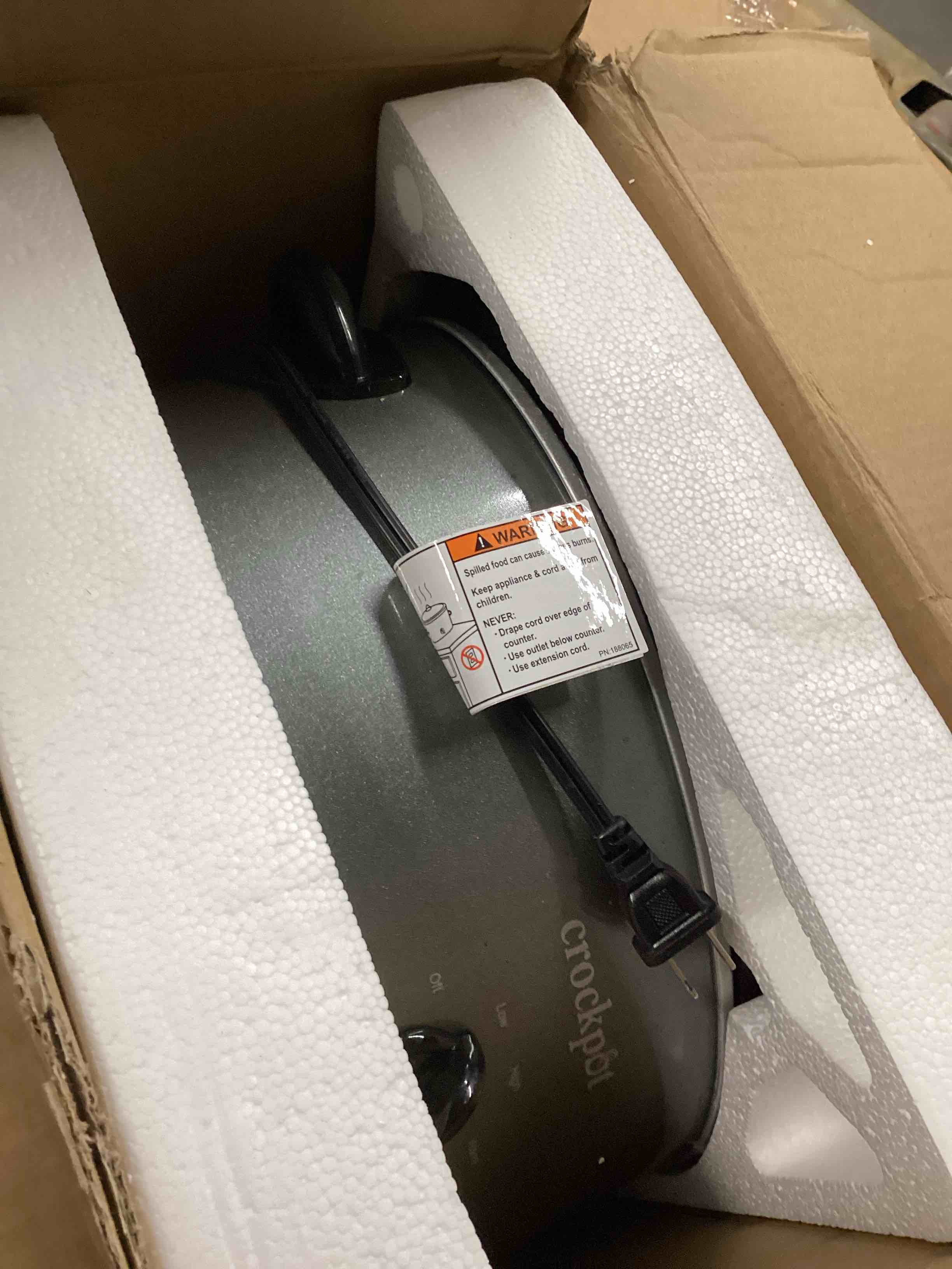 Condition photo showing As Is for Crockpot SCV700-CH-BR Slow Cooker 7 quarts Charcoal 7qt Charcoal