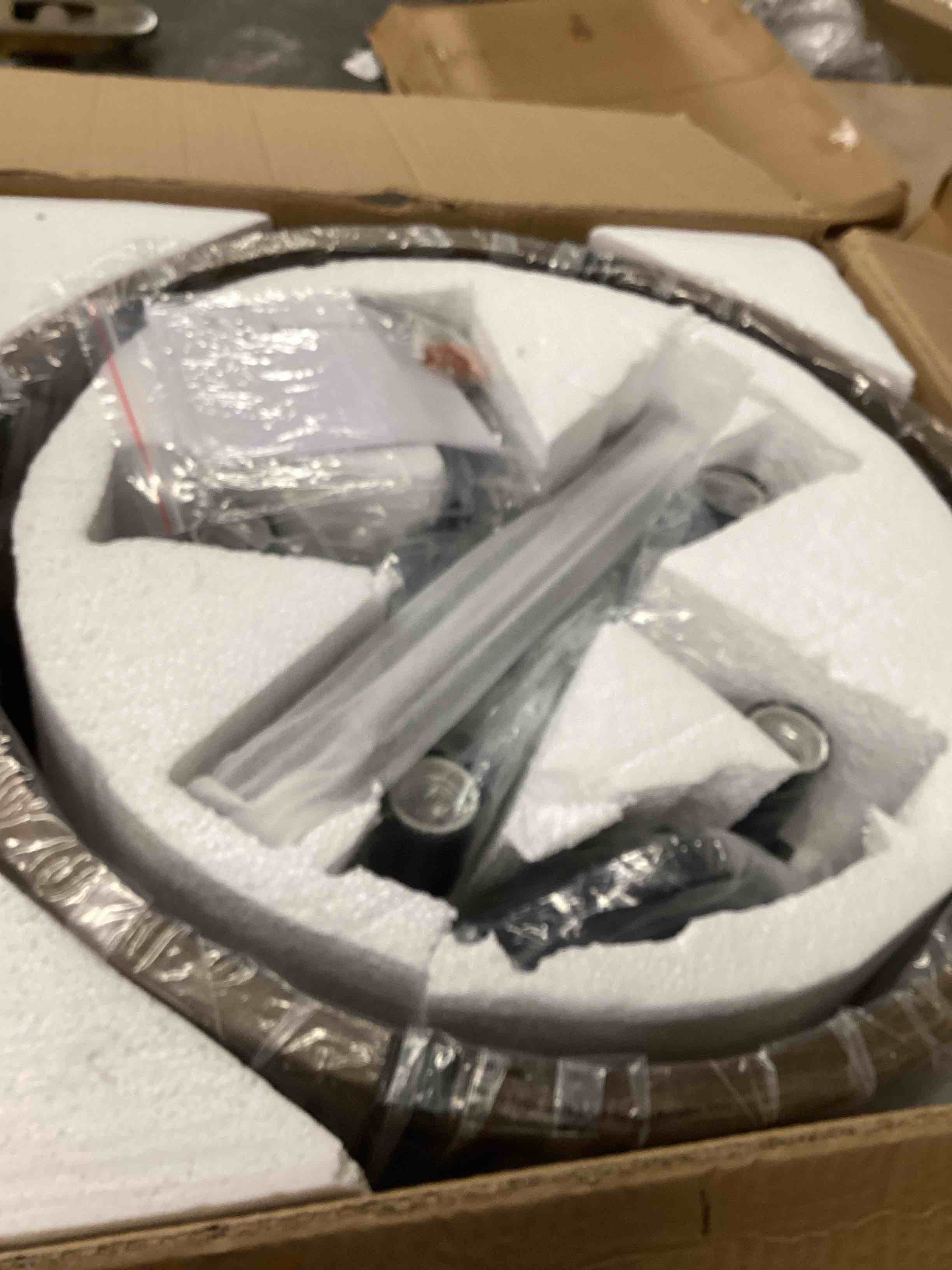 Condition photo showing Good Condition for Farmhouse Chandelier, 19.8 inch 5-Light Black Dining Room Lighting Fixtures Rustic Adjustable Hanging Pendant Lighting for Kitchen Island Entryway Foyer Bedroom Hallway Brown