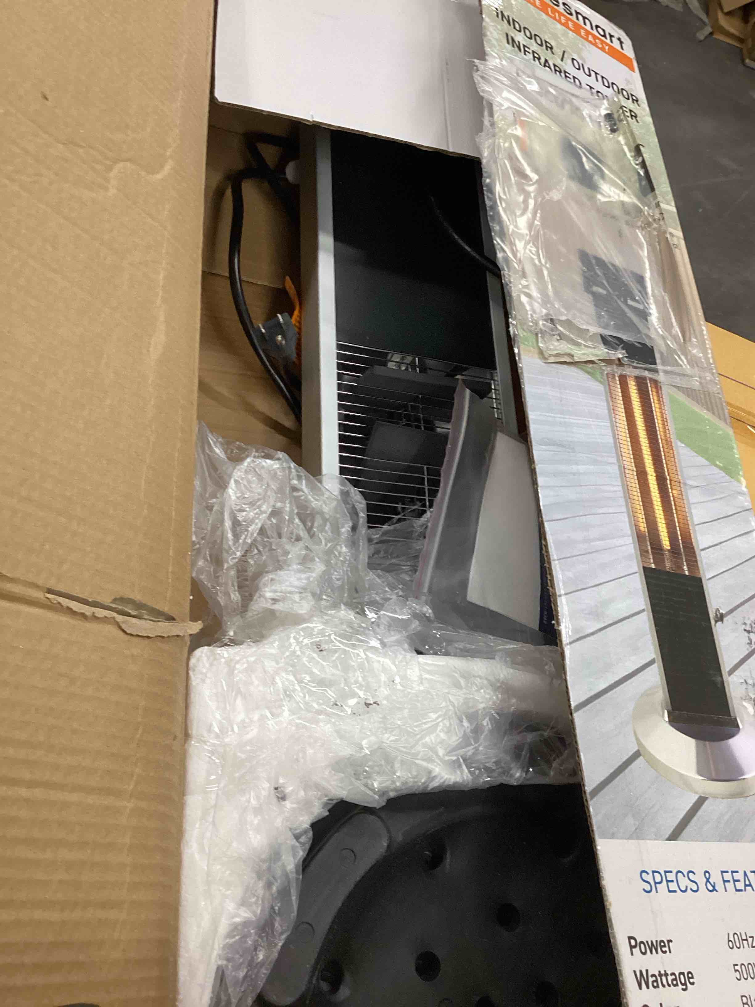 Condition photo showing As Is for Lifesmart - Outdoor Infrared Tower Heater - Black