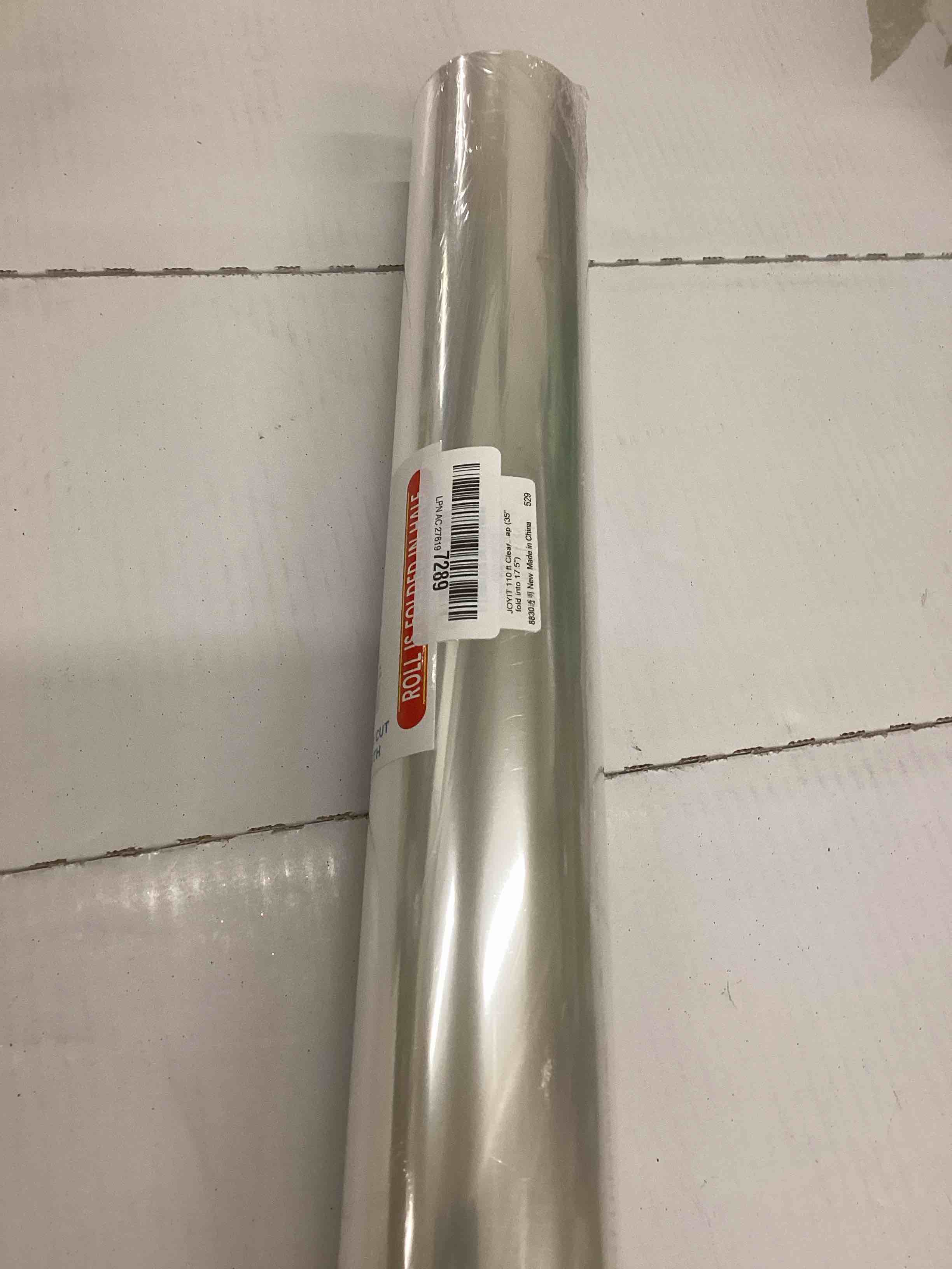 Condition photo showing New/Like New for JOYIT 110 ft Cellophane Wrap Roll (35 in x 110 ft) - 3 Mil Thickness, Clear Bags, Wrapping Paper for Flower Gift Baskets (35" fold into 17.5") Clear 35in Wide x 110ft Long