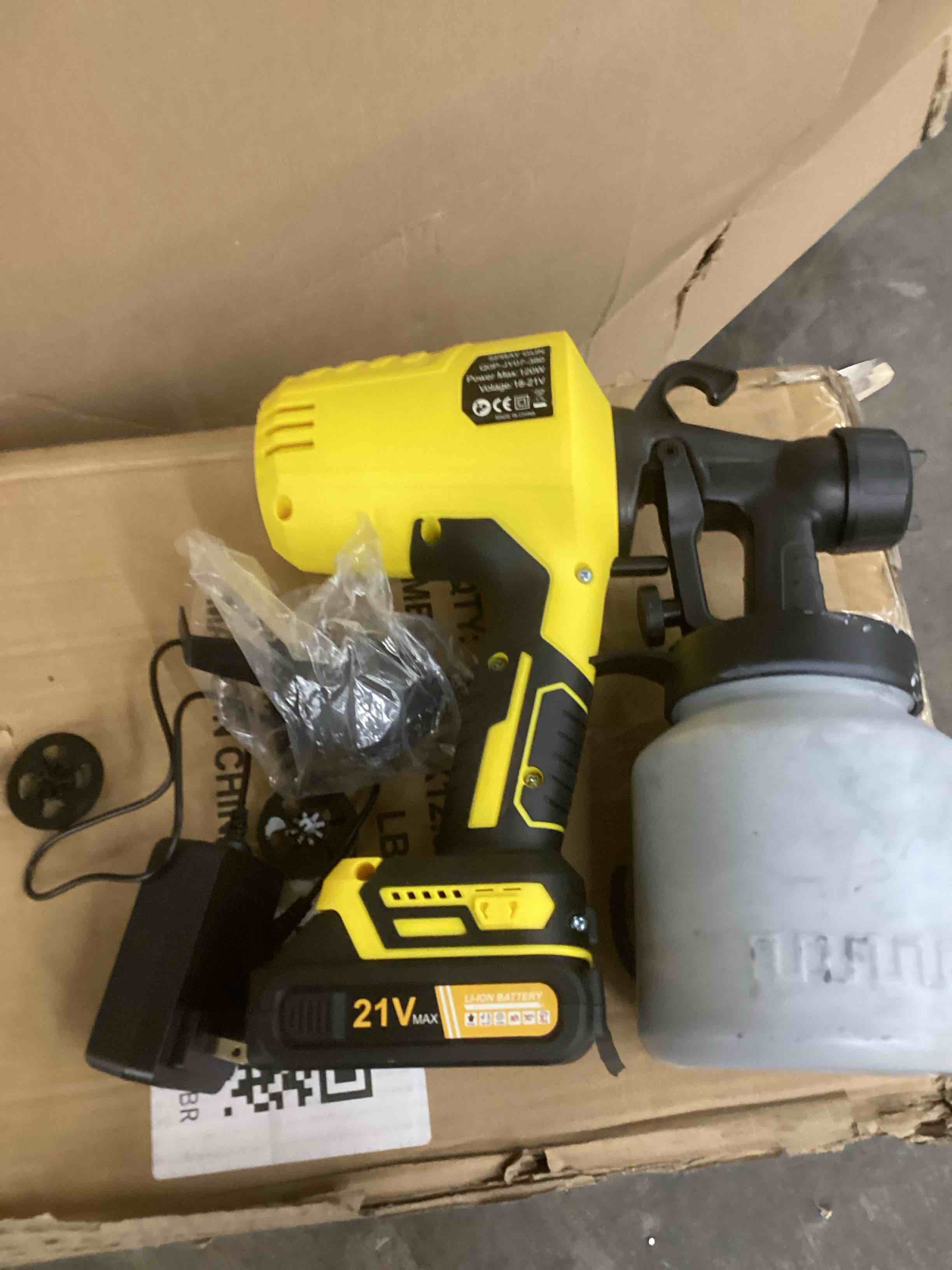 Condition photo showing As Is for electric paint spray gun q0p-jy07-380