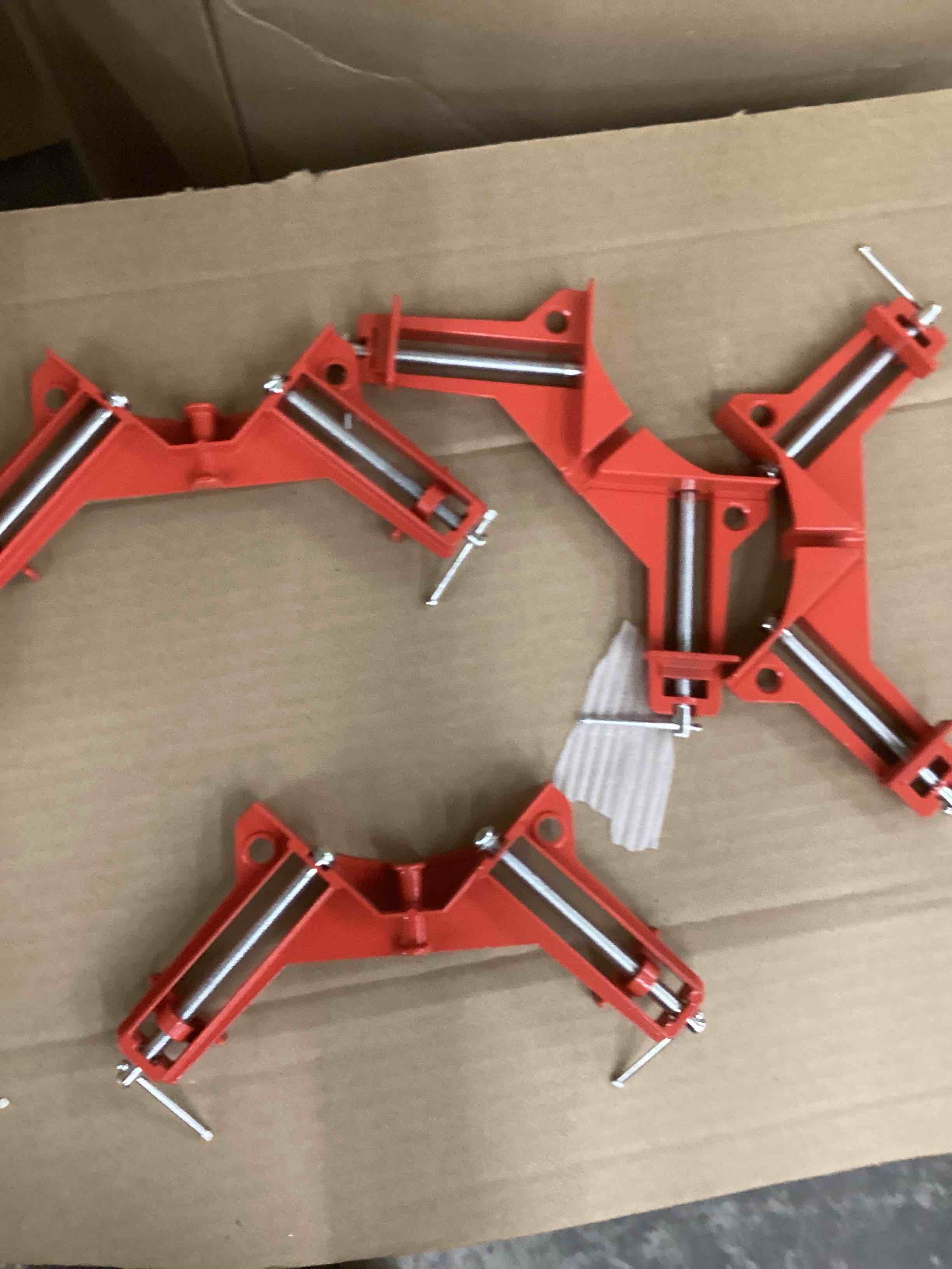 Condition photo showing New/Like New for Corner Clamps for Woodworking, 90 Degree Clamps 4Pcs Corner Clamp Right Angle Clamp Carpenter Square Woodworking Tools for DIY Framing, Shelving, Welding, Fish-tanks, Cabinets,Max 75mm Width