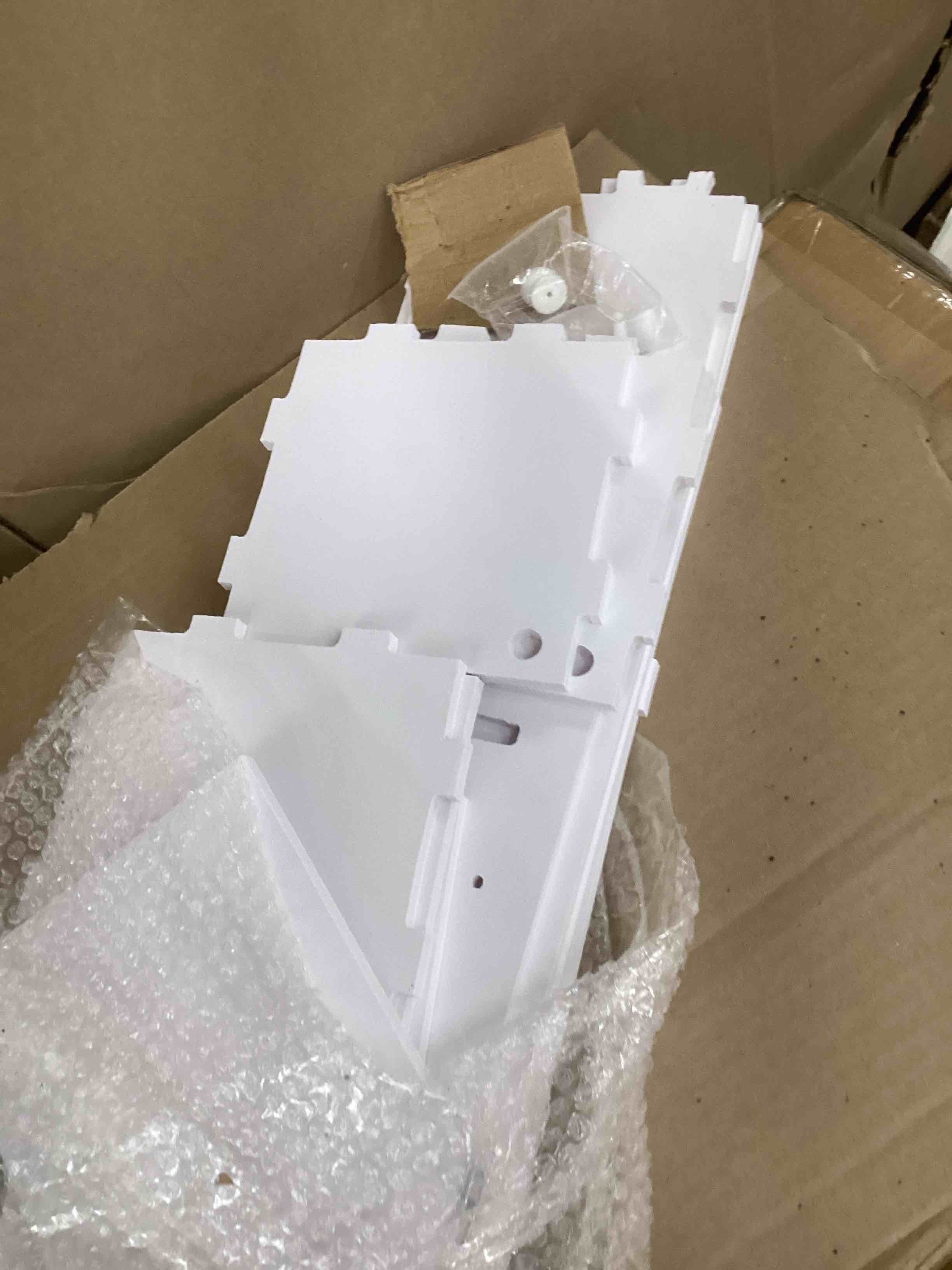 Condition photo showing As Is for TuoxinEM Storage Cabinet for Small Spaces, Over The Toilet Cabinet for Skinny Bathroom Storage Corner Floor, Slim Paper Holder with 2 Doors & Shelves (White) 600+ bought in past month
