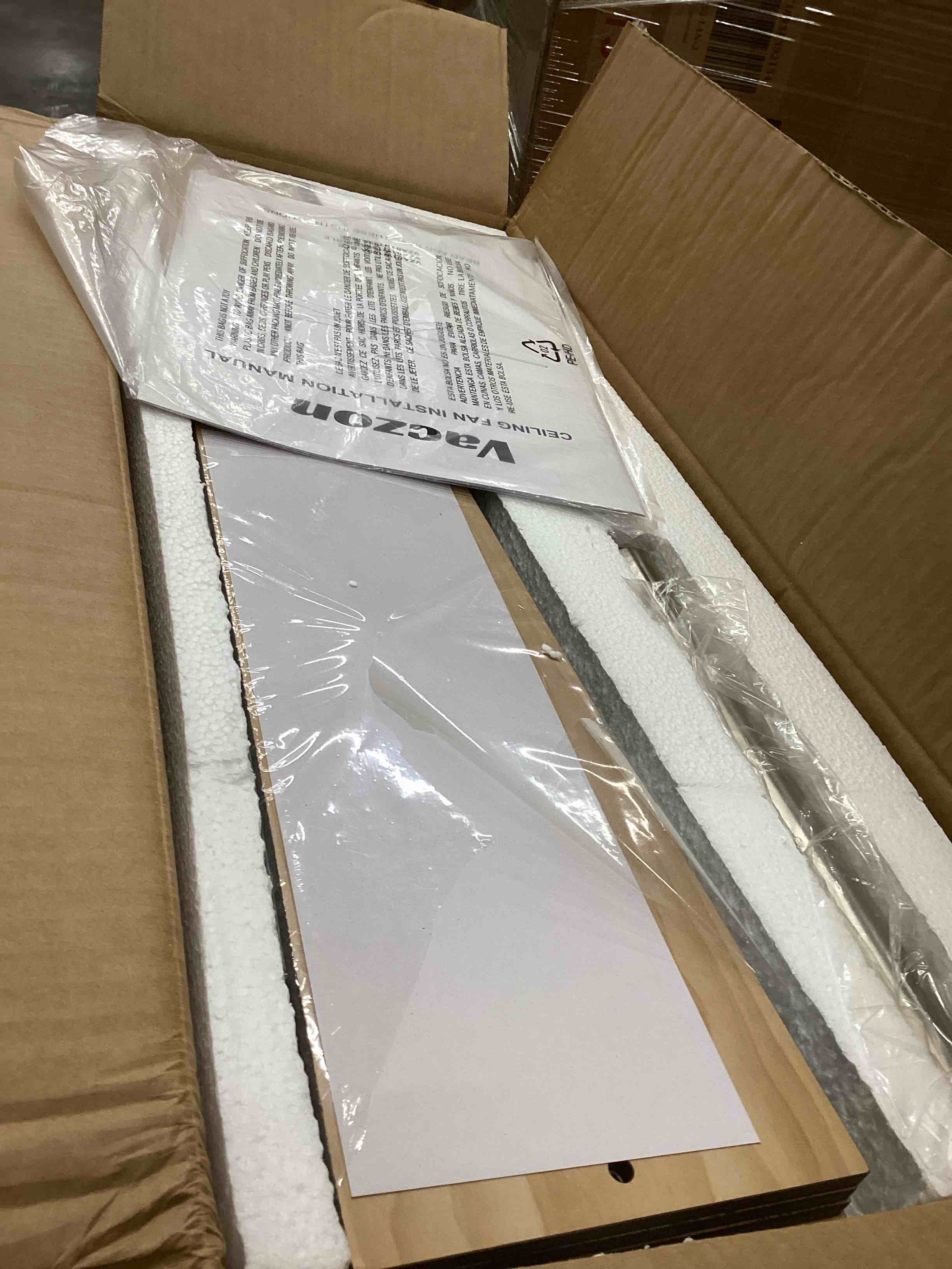 Condition photo showing Good Condition for VACZON 52-in Brushed Nickel with Gray/Natural Wood Blades LED Smart Ceiling Fan With Light