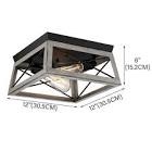Pia Ricco 2-Light Kitchen Farmhouse Ceiling Light Flush Mount With Faux Weathered Wood Finished