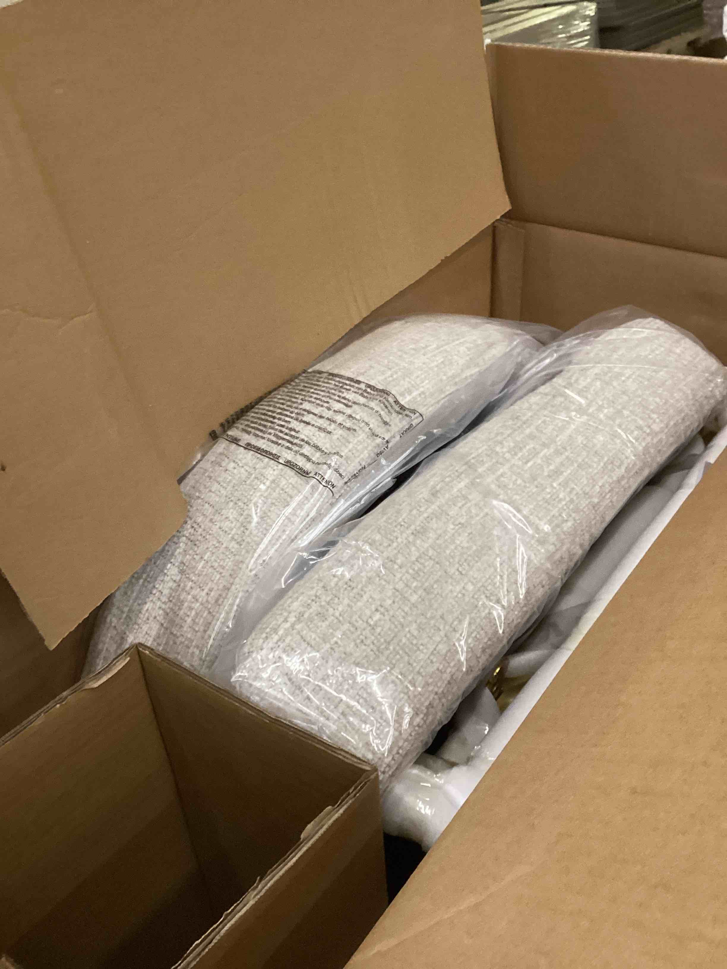 Condition photo showing New/Like New for Mia 24" Modern Gold Chenille Counter Stool with Arms Oatmeal 