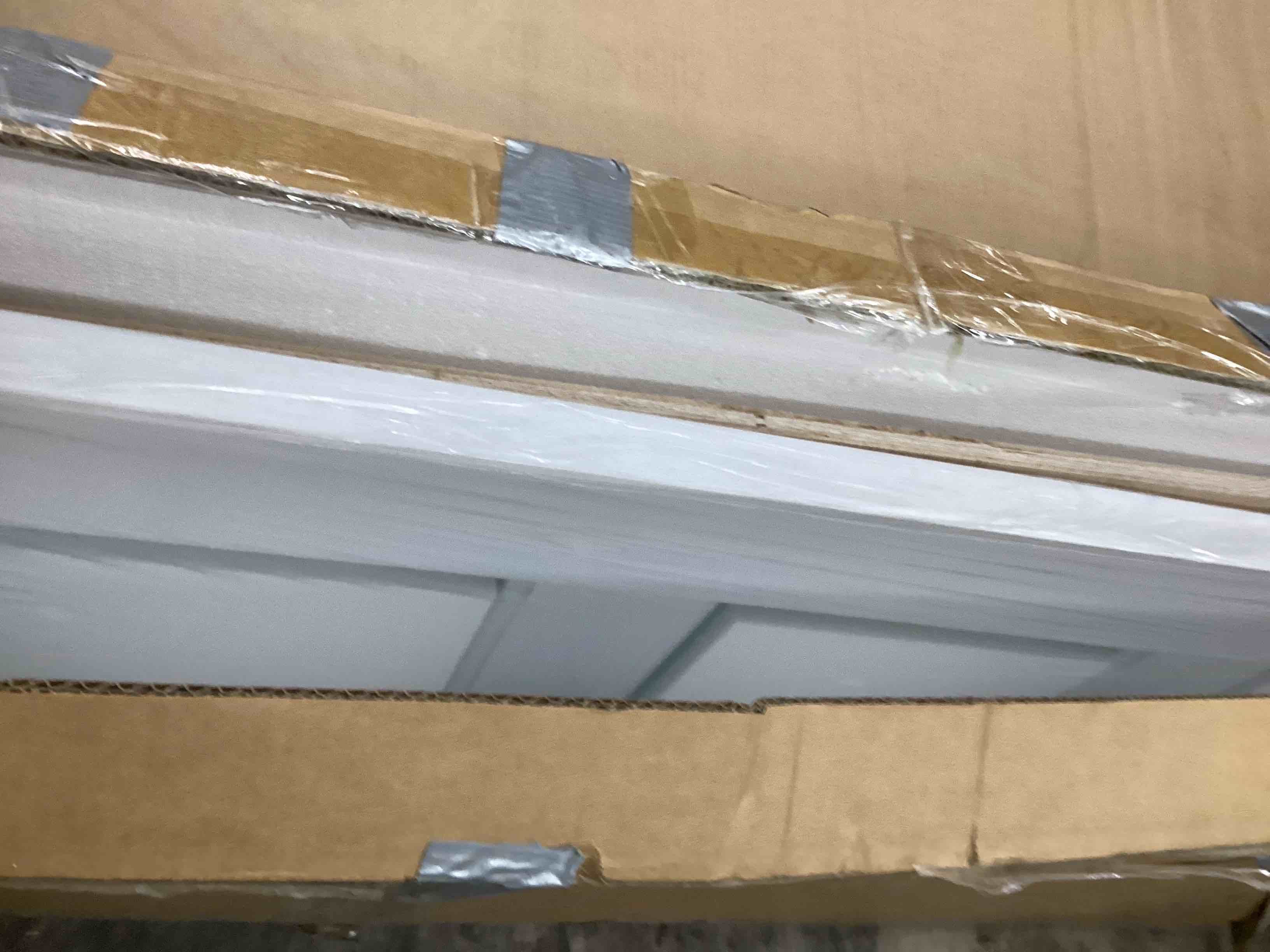 Condition photo showing New/Like New for 24" x 80" Interior Frosted Glass Pantry Door Slab Solid Manufacture Wood White Standard Door for French Doors 80"/96"