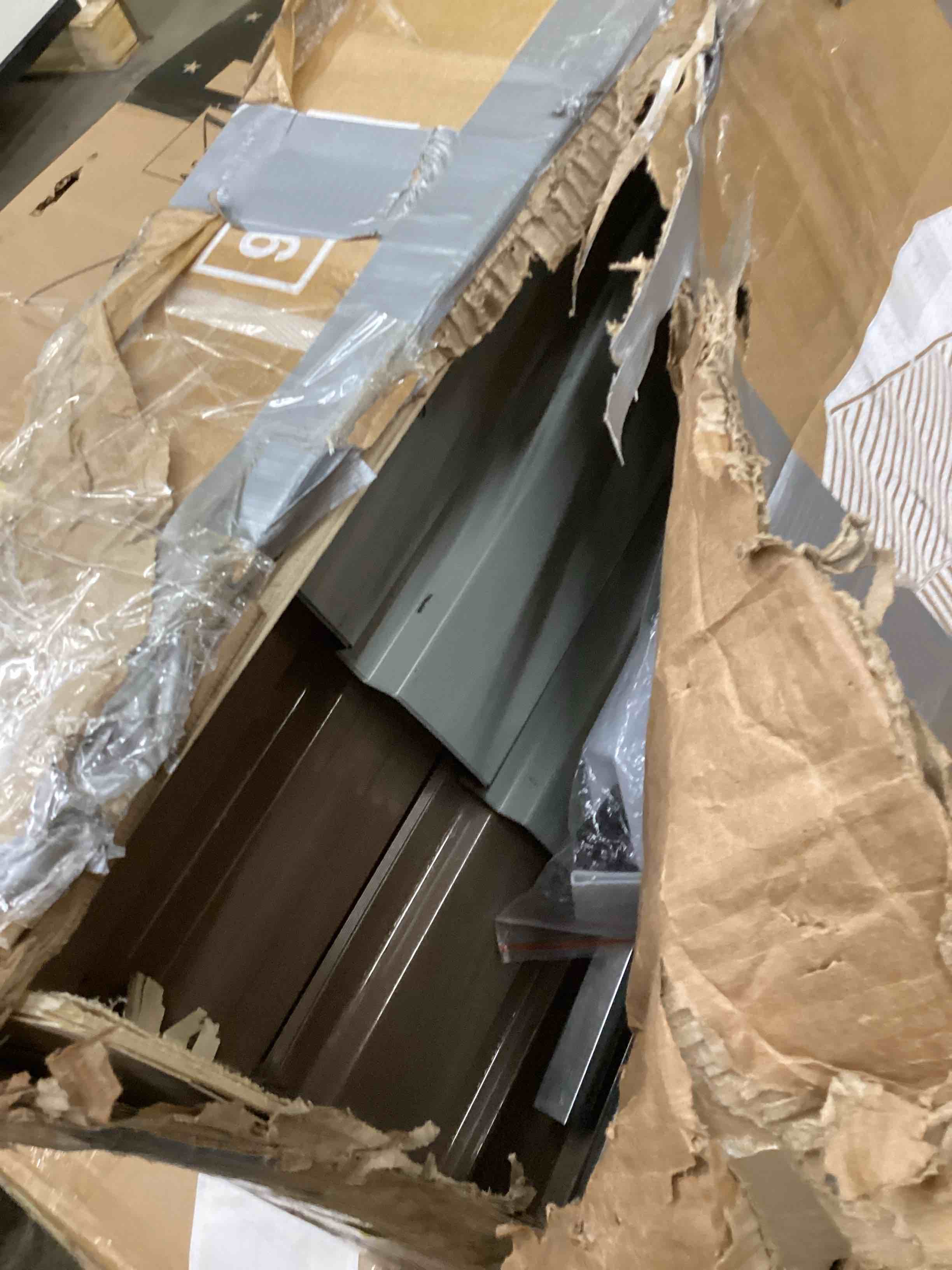 Condition photo showing As Is for 6X3.5FT Metal Storage Shed,Tool Shed with Pitched Roof Watertight with Positive Window and Lockable Door Compact Tool Shed (incomplete) 