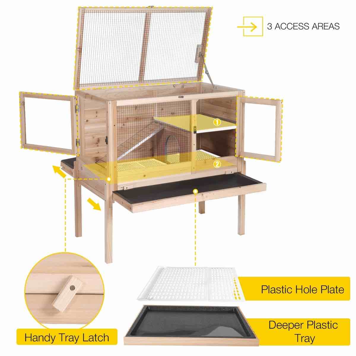 aivituvin air53-oc wooden small pet hutch, original, 39.6-l