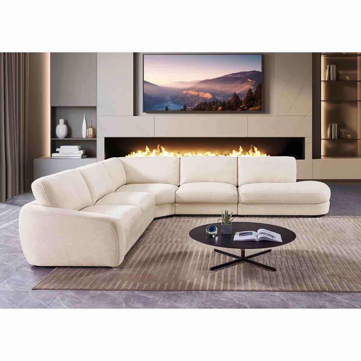(pickup 2 boxes) 5-piece left-armrest corner sectional with right curved deep seat by latitude run (incomplete only corner / armless) 