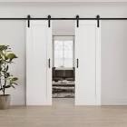 48 in. x 96 in. 2-panel plank white mdf interior sliding barn door (not included hardware and track)