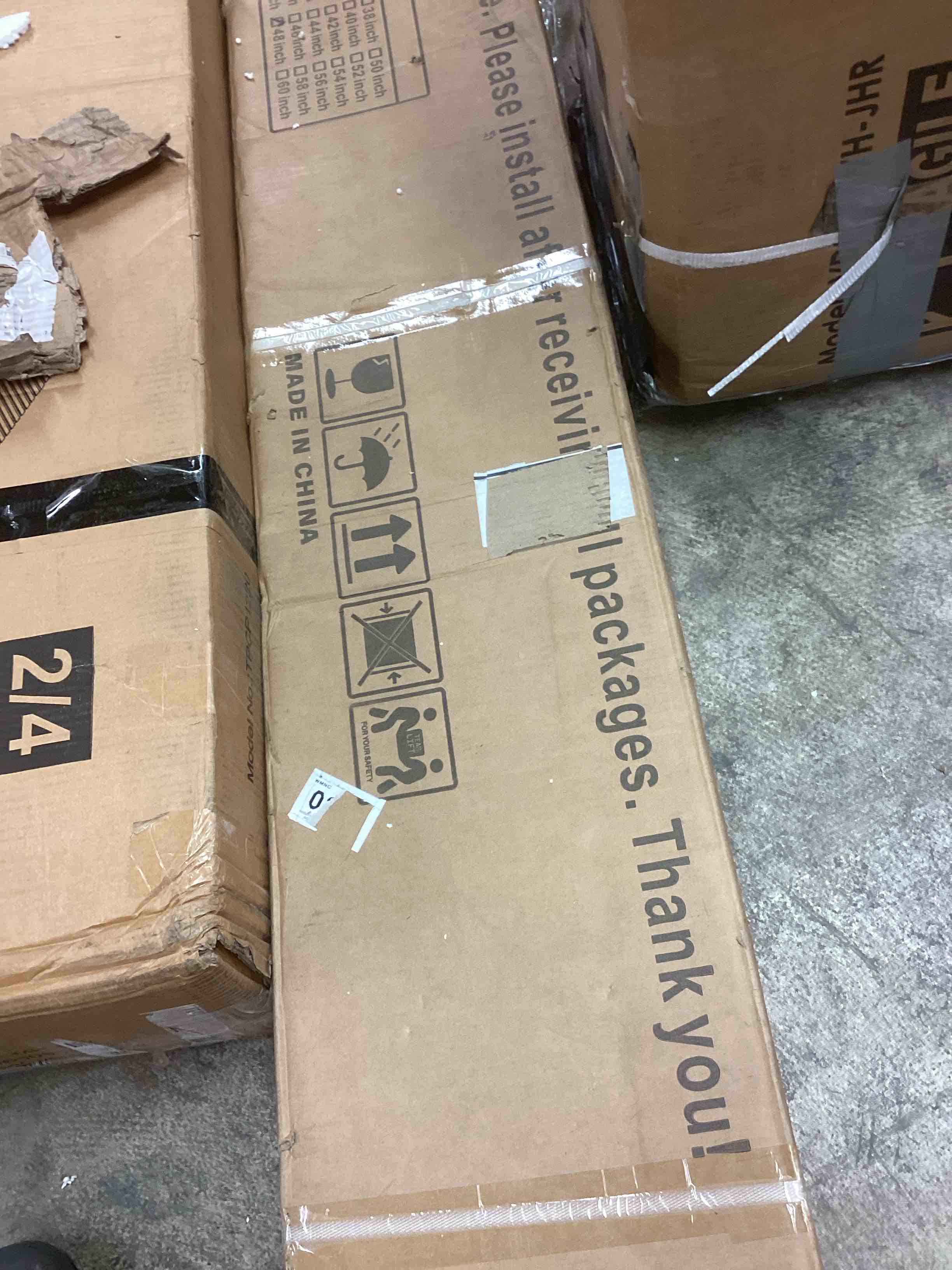 Condition photo showing Good Condition for 48 in. x 96 in. 2-panel plank white mdf interior sliding barn door (not included hardware and track)