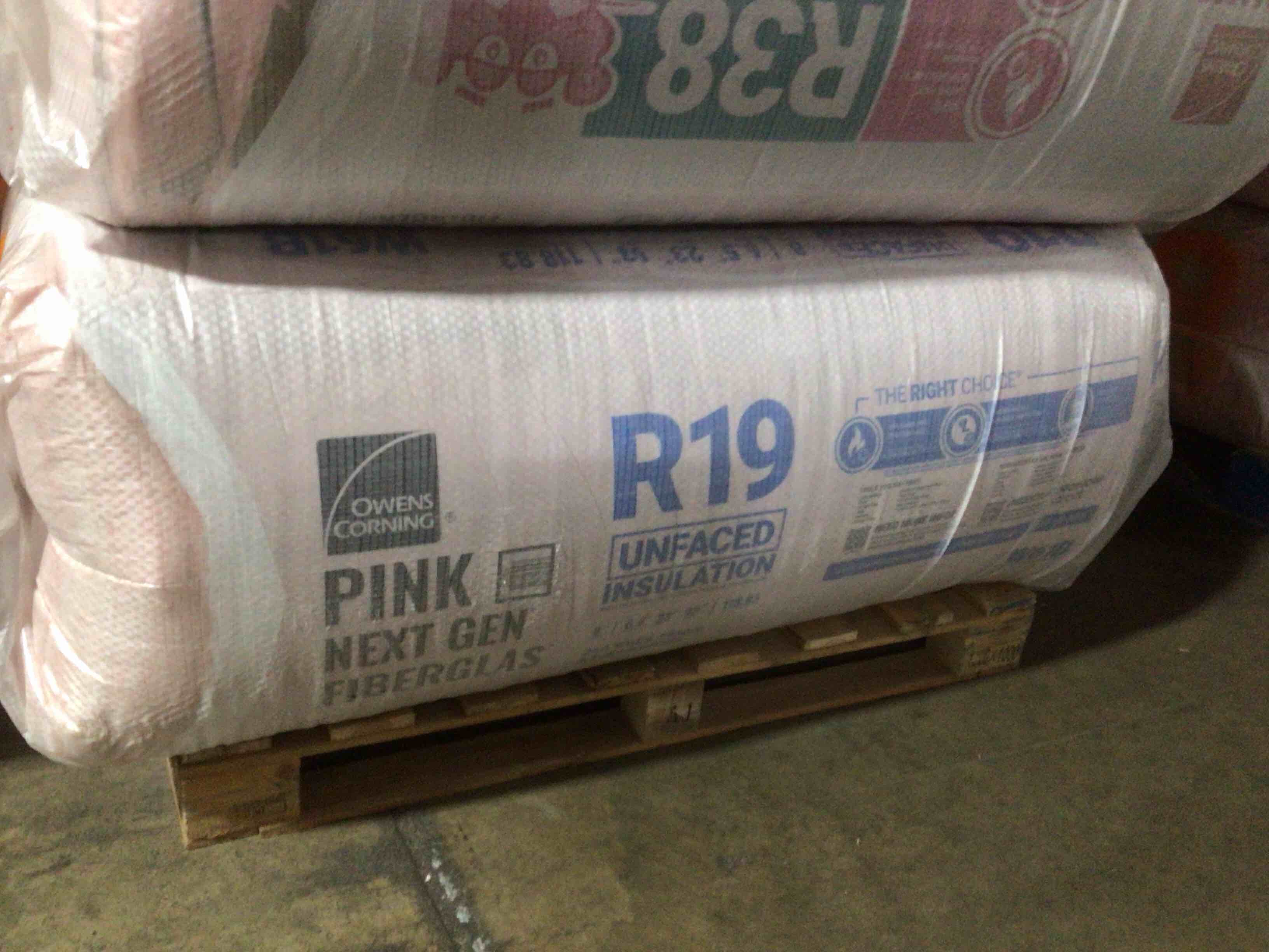 Owen’s Corning R-19 UnFaced Fiberglass Insulation, 6.5 Inch Think, 23 In  x 93 In and 118.83 Sq.Ft. Bid Per Batt