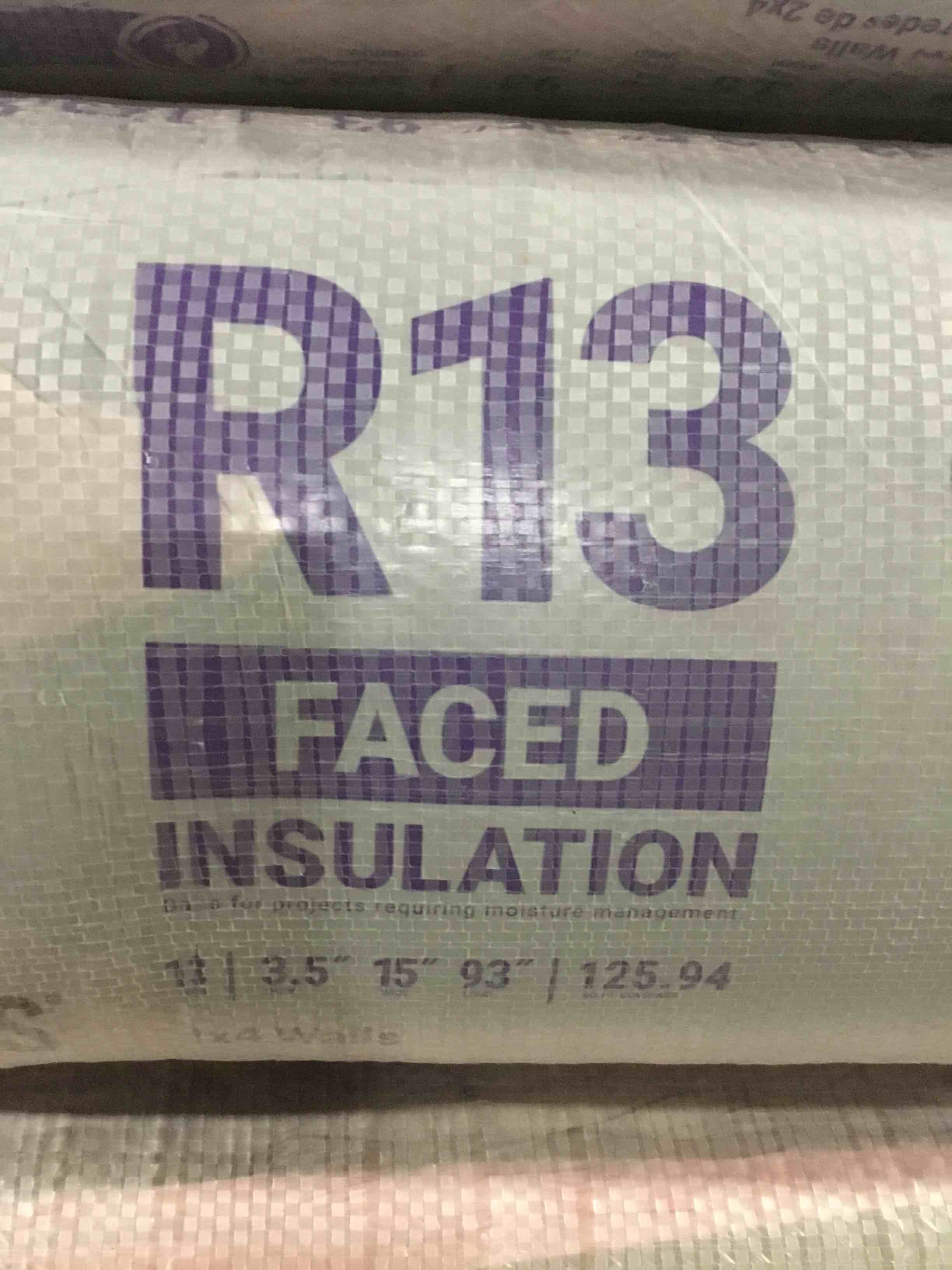 Condition photo showing New/Like New for Owen’s Corner R13 Faced Fiberglass Installation, 15 In x 93 In and 125.94 Sq Ft. Bid per Batt