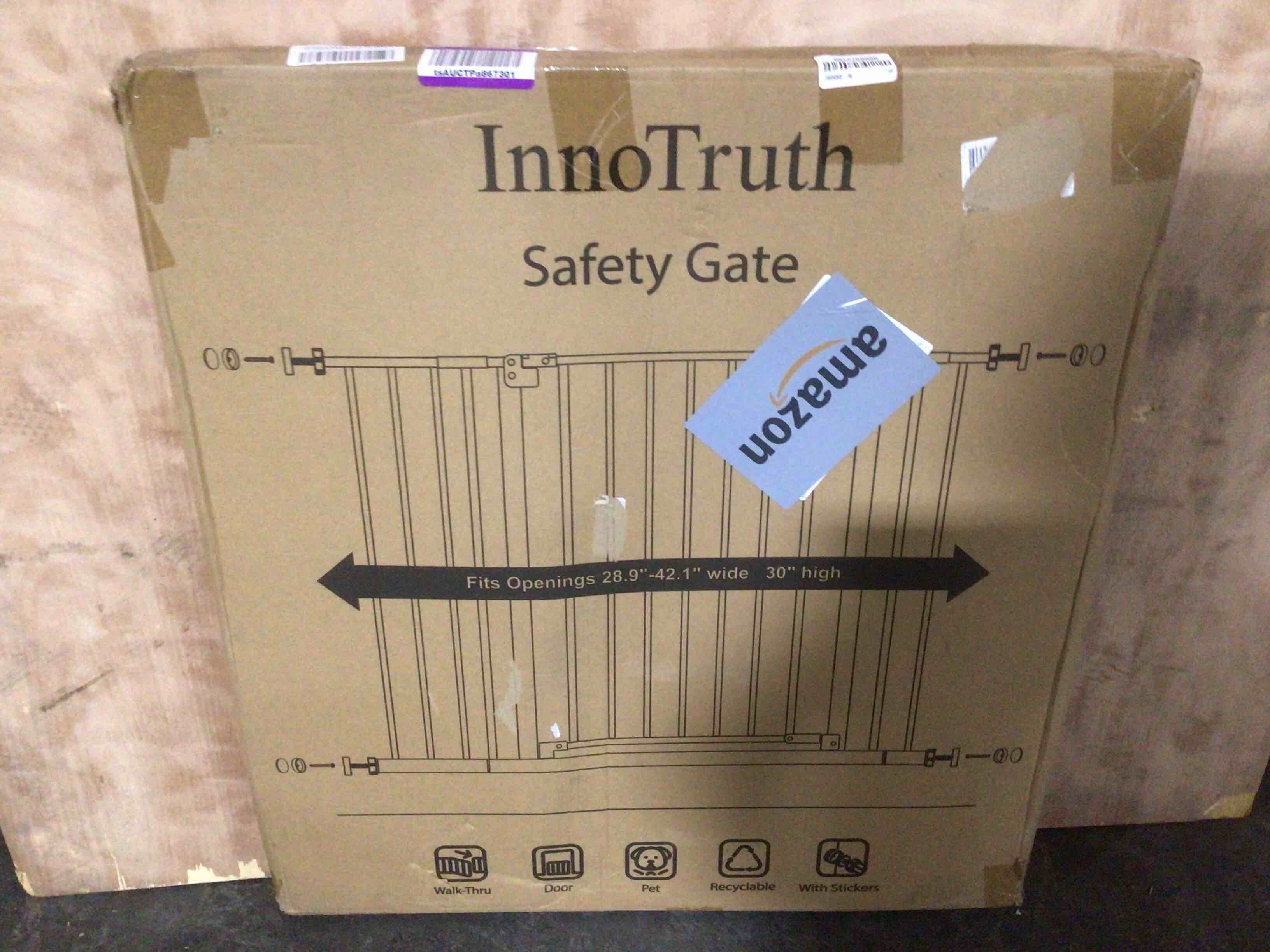 Condition photo showing New/Like New for InnoTruth Walk Through Baby Gate - Black