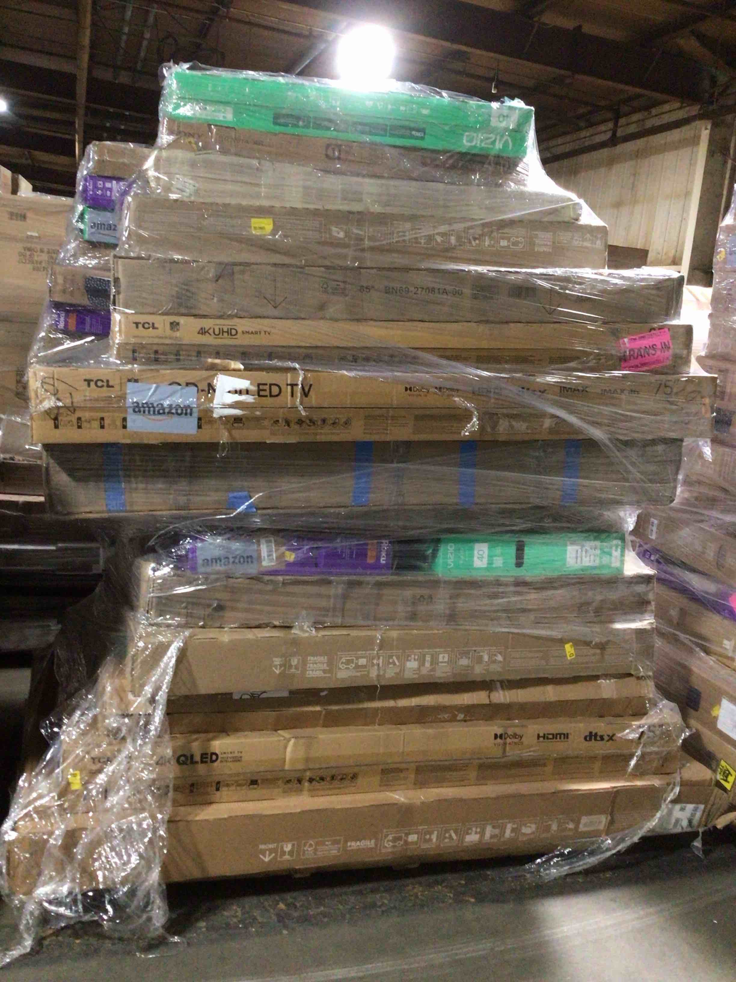 16 TV’s, Most 55 Inches or Larger, Brands Like LG, Samsung, Roku and Vizio for Parts or Repair, Your Bid Per TV.