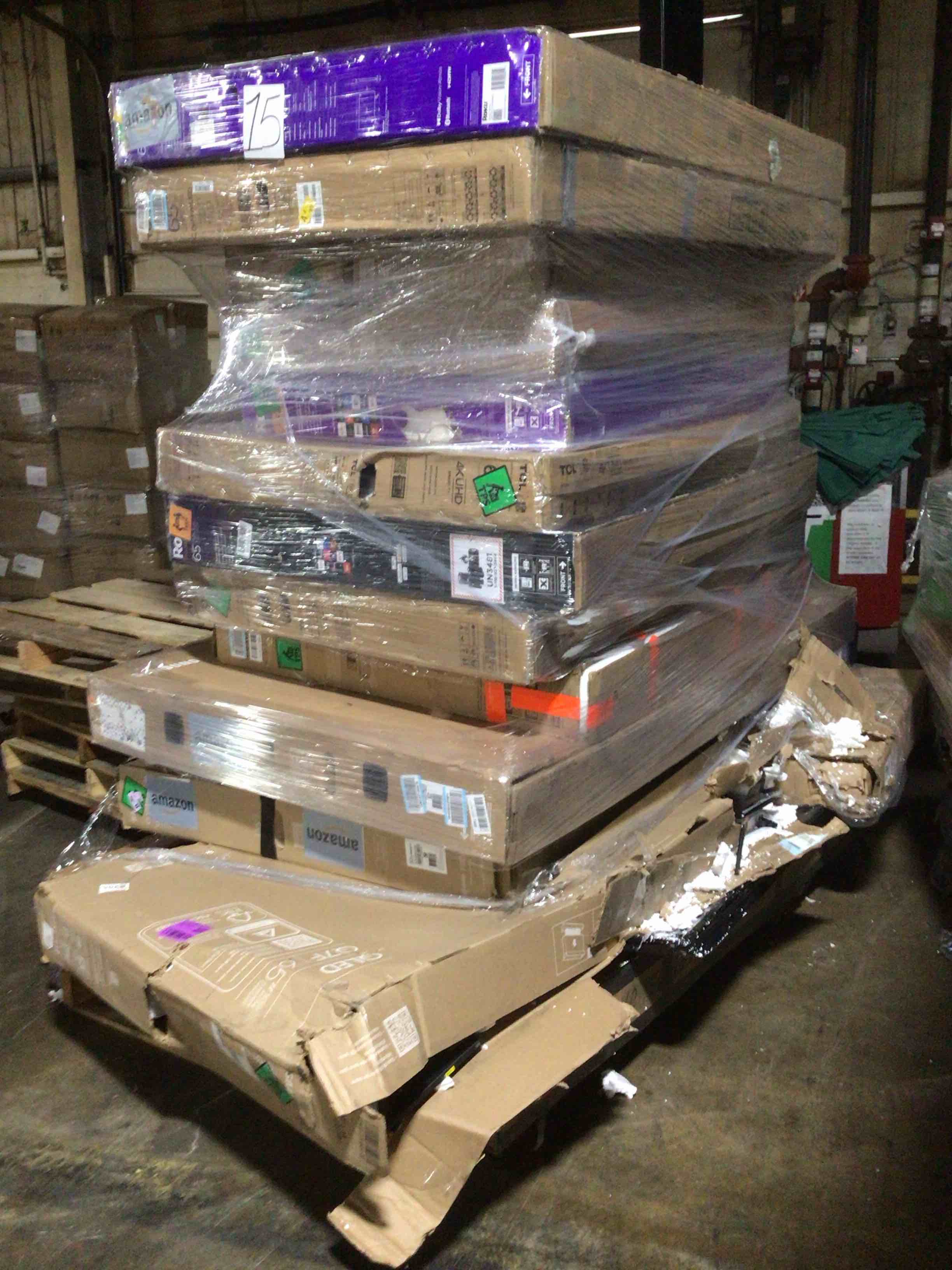 15 tv’s, most 55 inches or larger, brands like lg, samsung, roku, and vizio for parts or repair. your bid per tv.