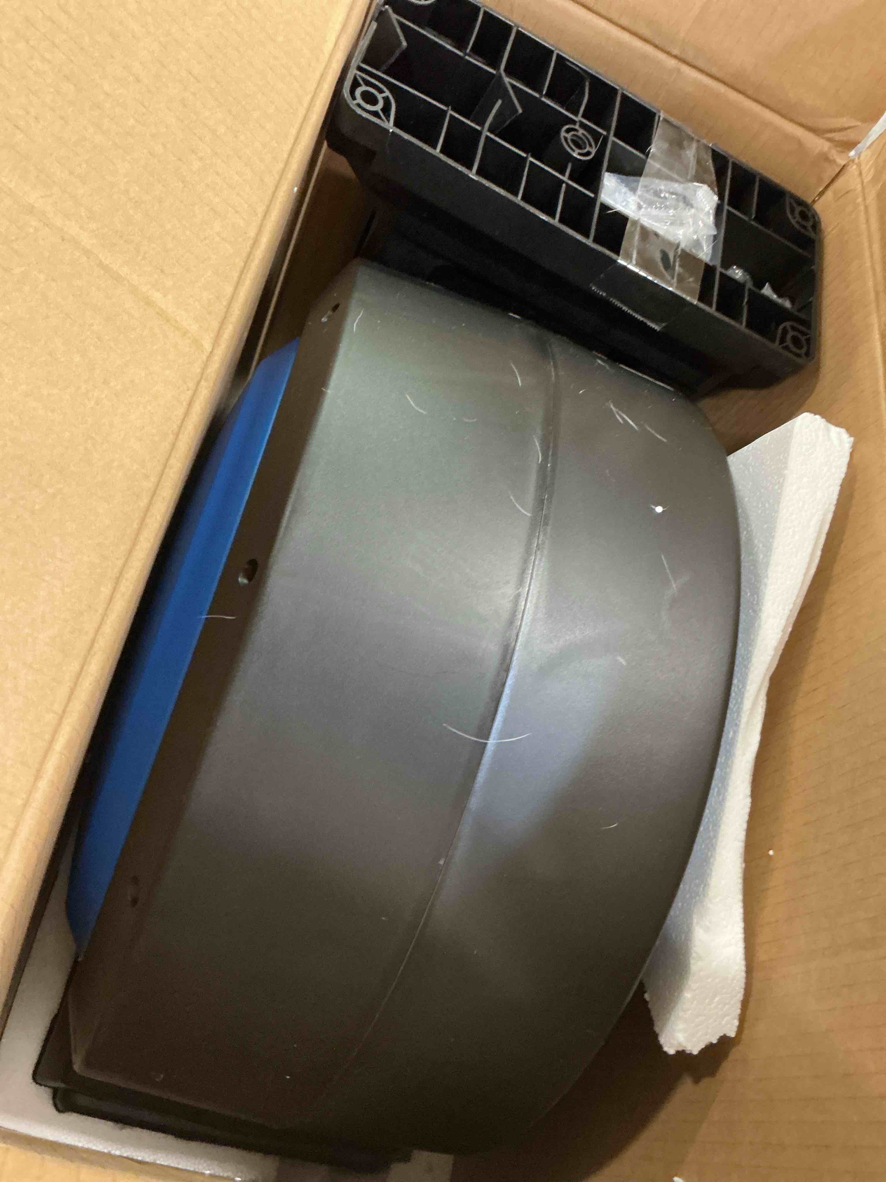 Condition photo showing Good Condition for 80FT + 6.5FT Retractable Air Hose Reel, Wall Mount Pneumatic Hose Reel for Garage Workshop, Automatic Rewind, 3/8" x 80' Hybrid Air Hose with Brass Fittings + Bend Restrictors, 300PSI 3/8 inch 80 Ft Blue