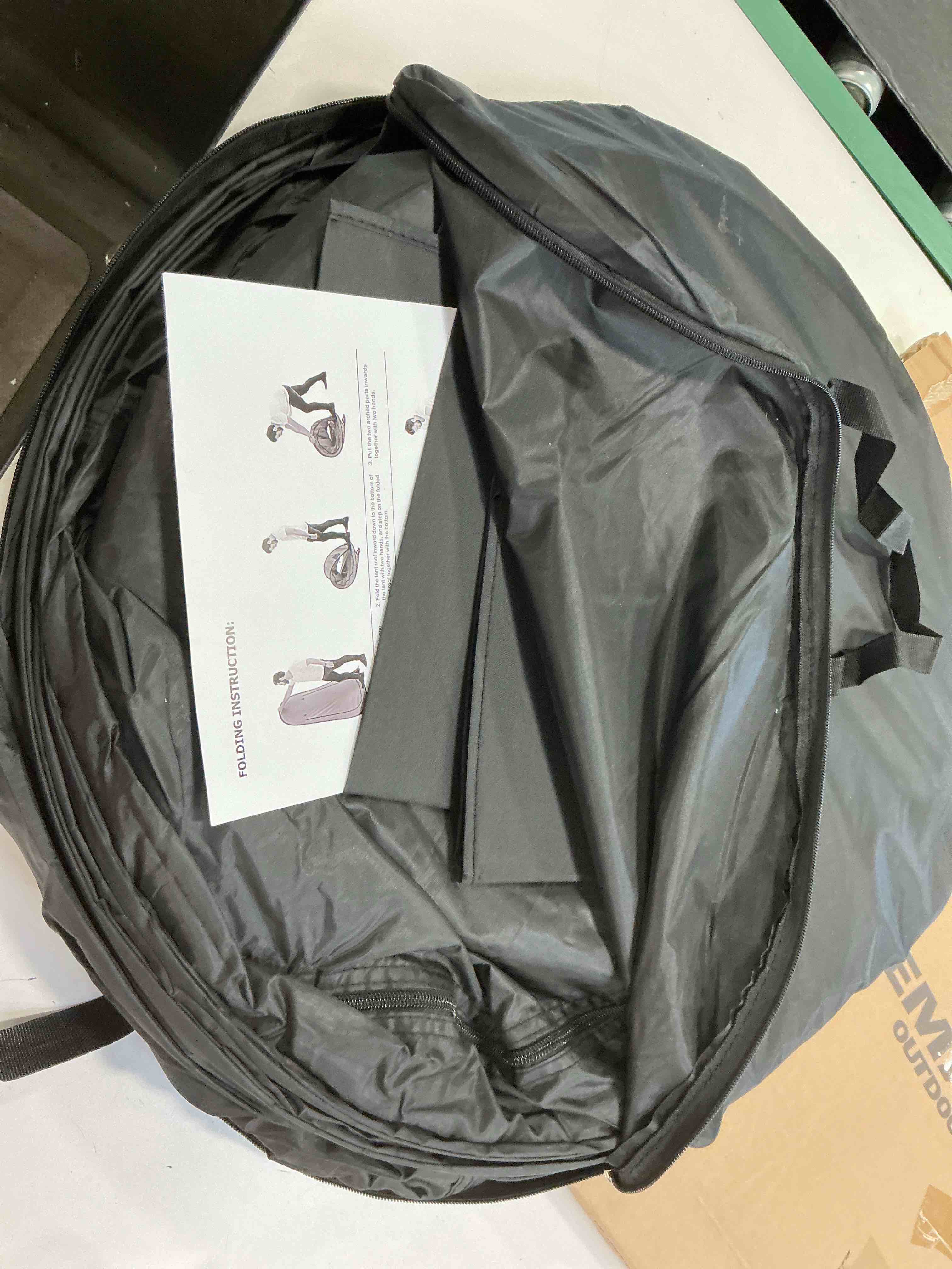 Condition photo showing Good Condition for Pop Up Pod - Privacy Shower Tent, Dressing Room, or Portable Toilet Stall with Carry Bag for Camping, Beach, or Tailgate by Wakeman Outdoors (Black)