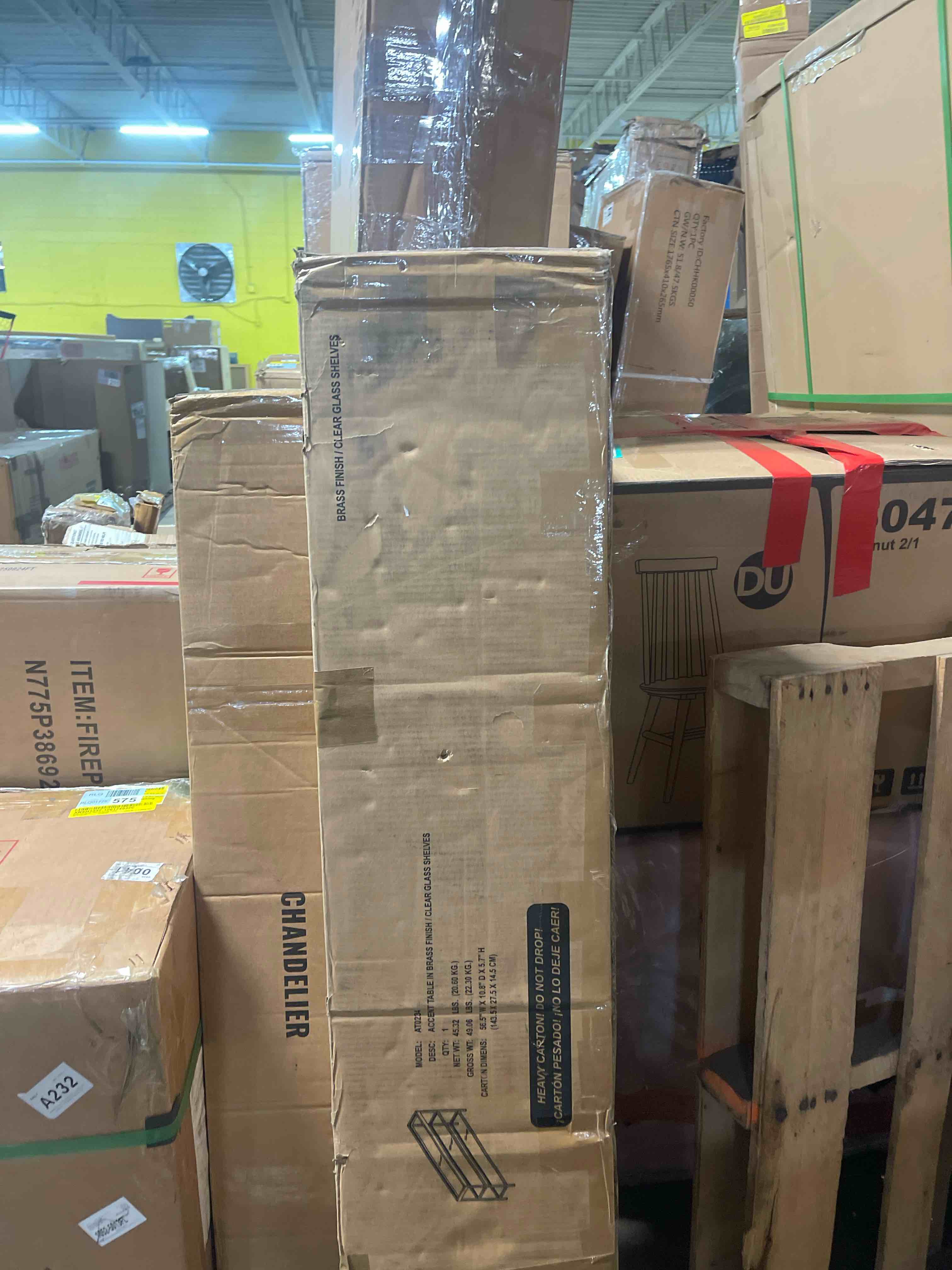 Condition photo showing New/Like New for Alexis Glass Top Console Table