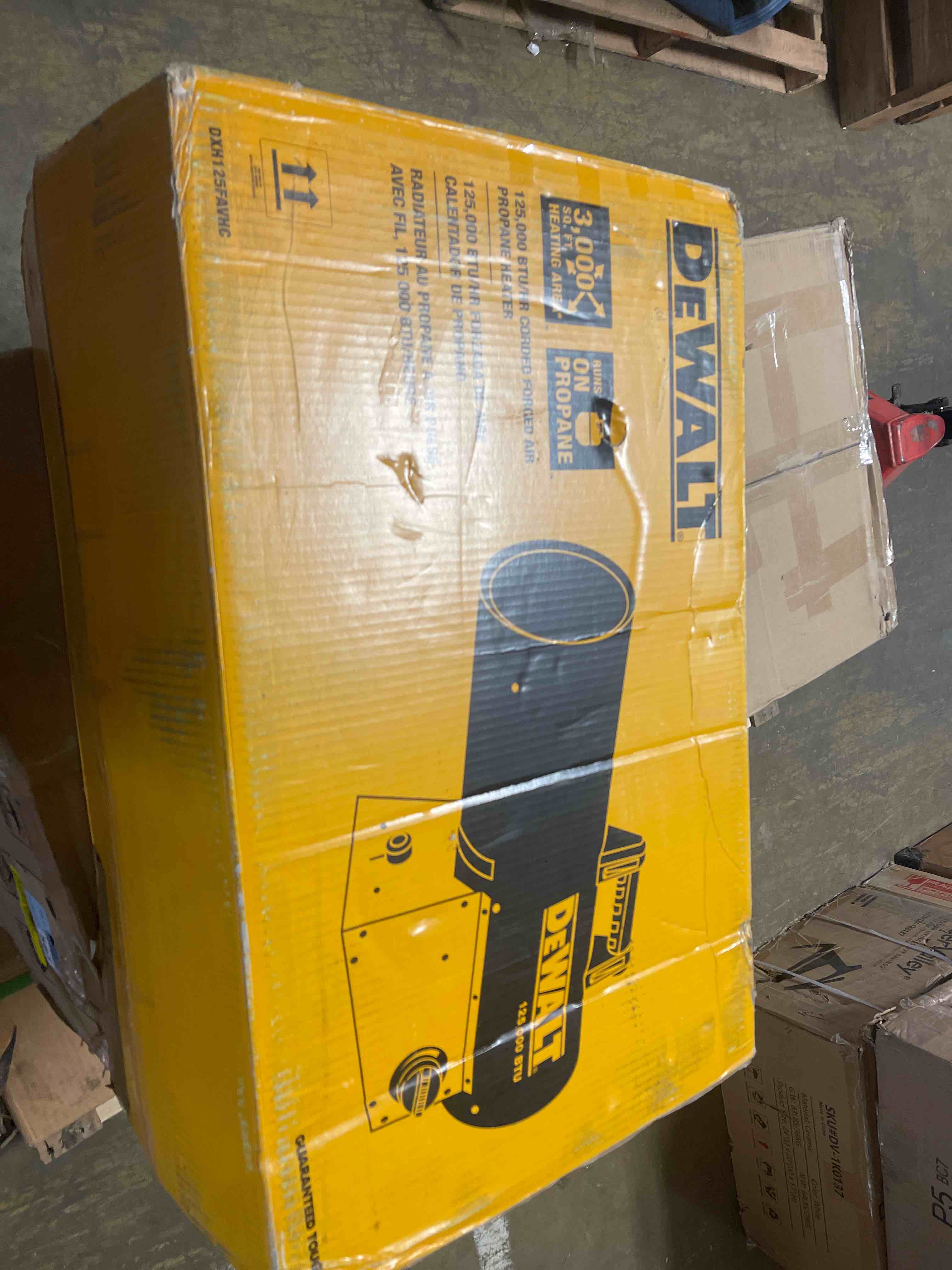 Condition photo showing New/Like New for DEWALT Forced Air Propane 125000 -BTU Outdoor Portable Forced air Propane Heater