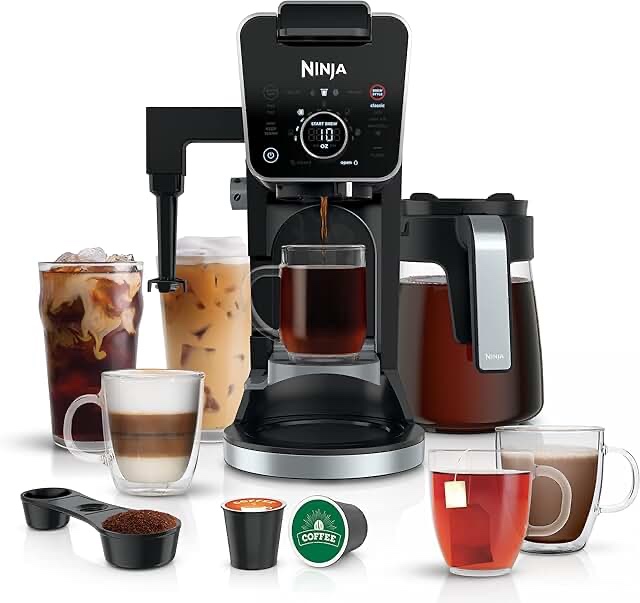 Ninja DualBrew Pro Espresso Machine & Speciality Coffee System and 12 Cup Drip Coffee Maker - CFP301: Coffee Machine with Frother, 60 oz Capacity
