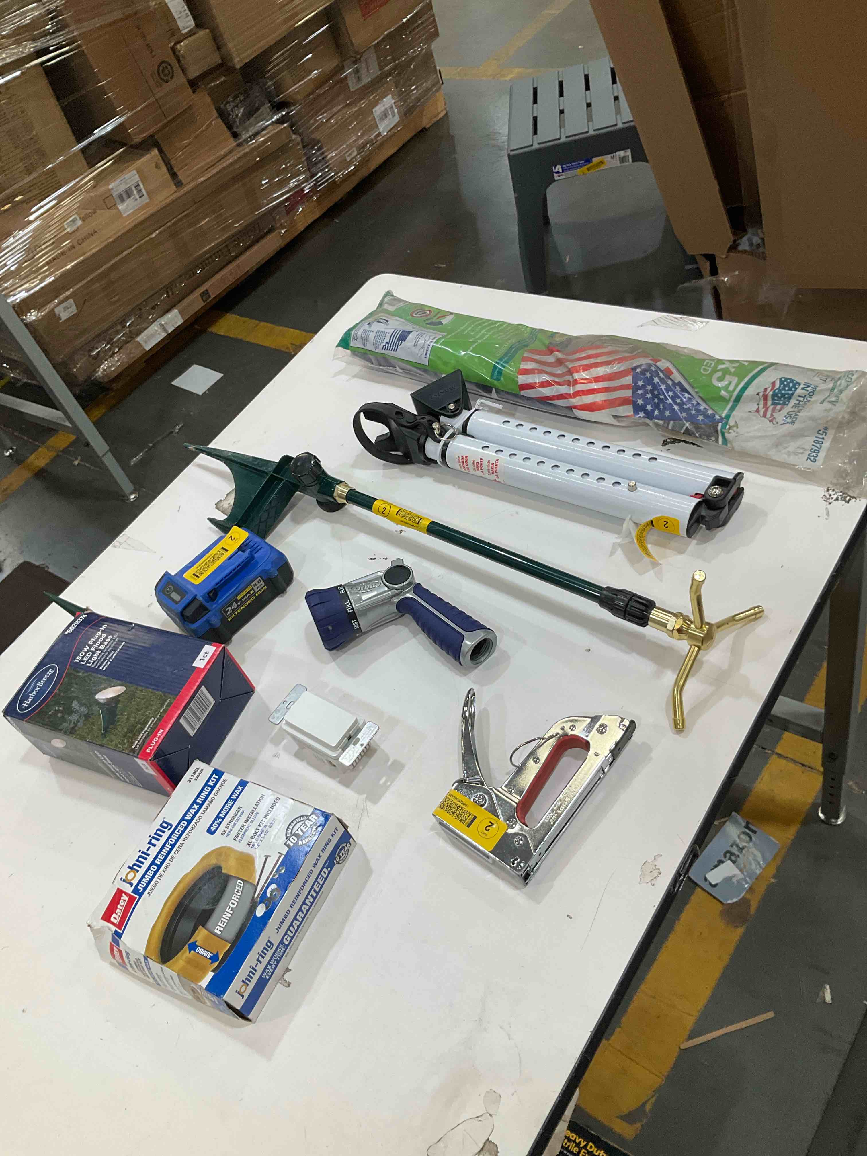 Condition photo showing As Is for assorted home improvement lot (small tools, screw, home accessories, etc.)