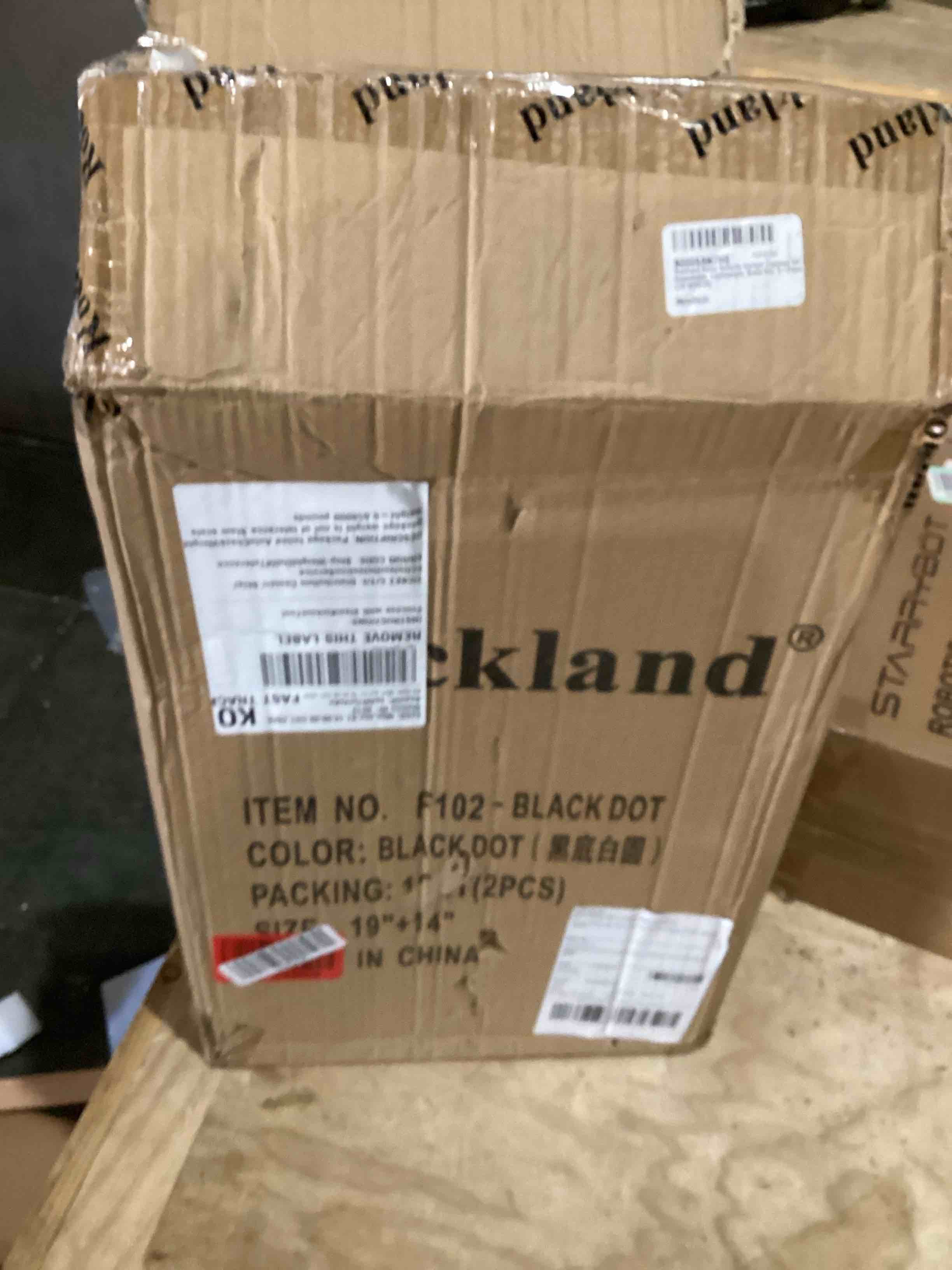 Condition photo showing As Is for rockland polka softside upright luggage set, expandable, lightweight, black dot, 4-piece (14/19/24/28) 4 piece (28"/24"/19"/14" tote) black dot