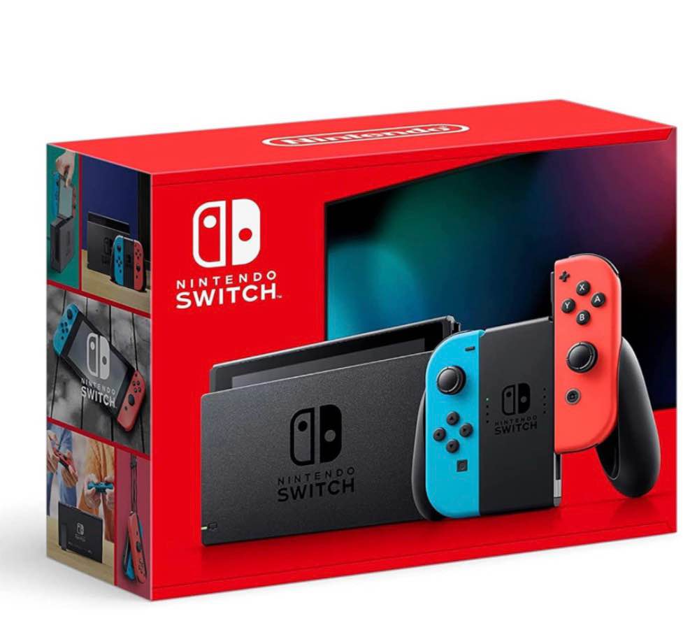 nintendo - switch with neon blue and neon red joy?con - multi