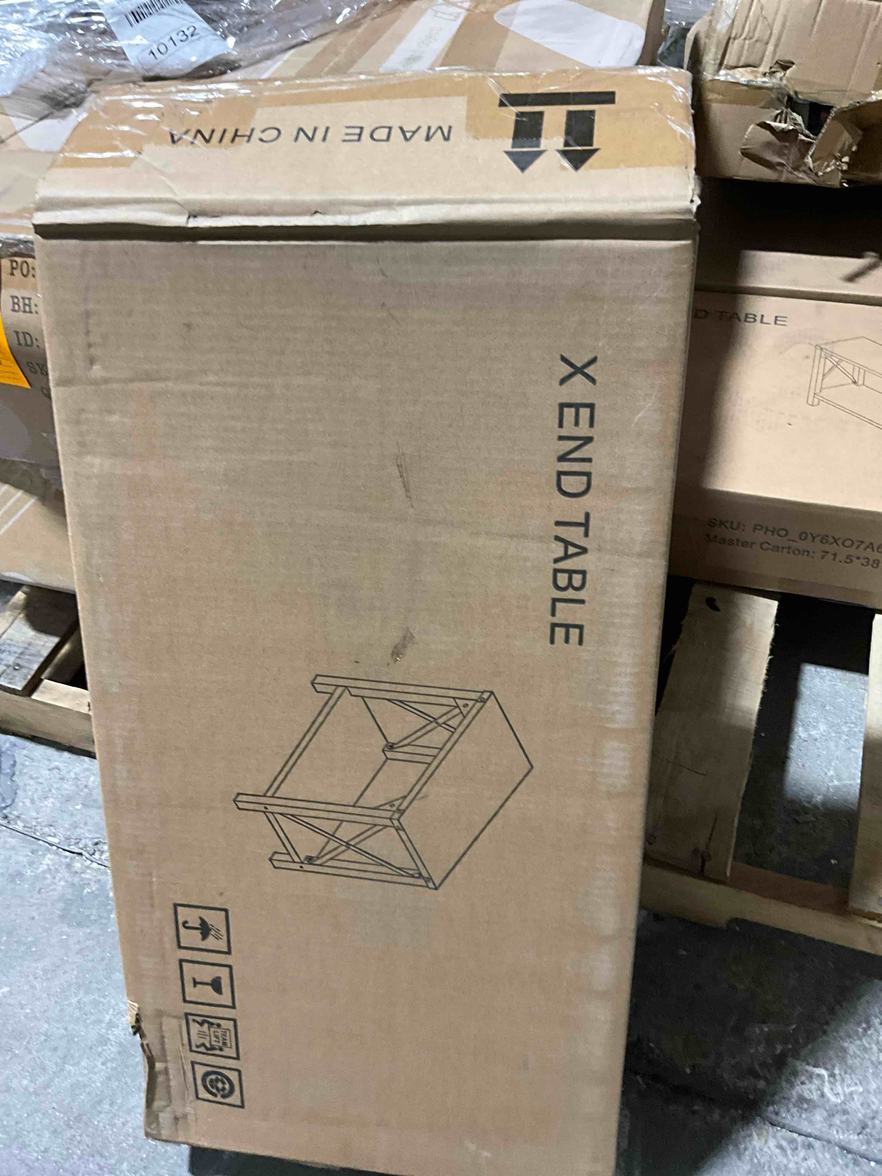 Condition photo showing New/Like New for ChooChoo End Table, 24 Inch End Table with 2-Tier Storage Shelf, Side Table for Living Room, Wood Nightstand for Bedroom, Office, Painted Surface, Wash Brown 