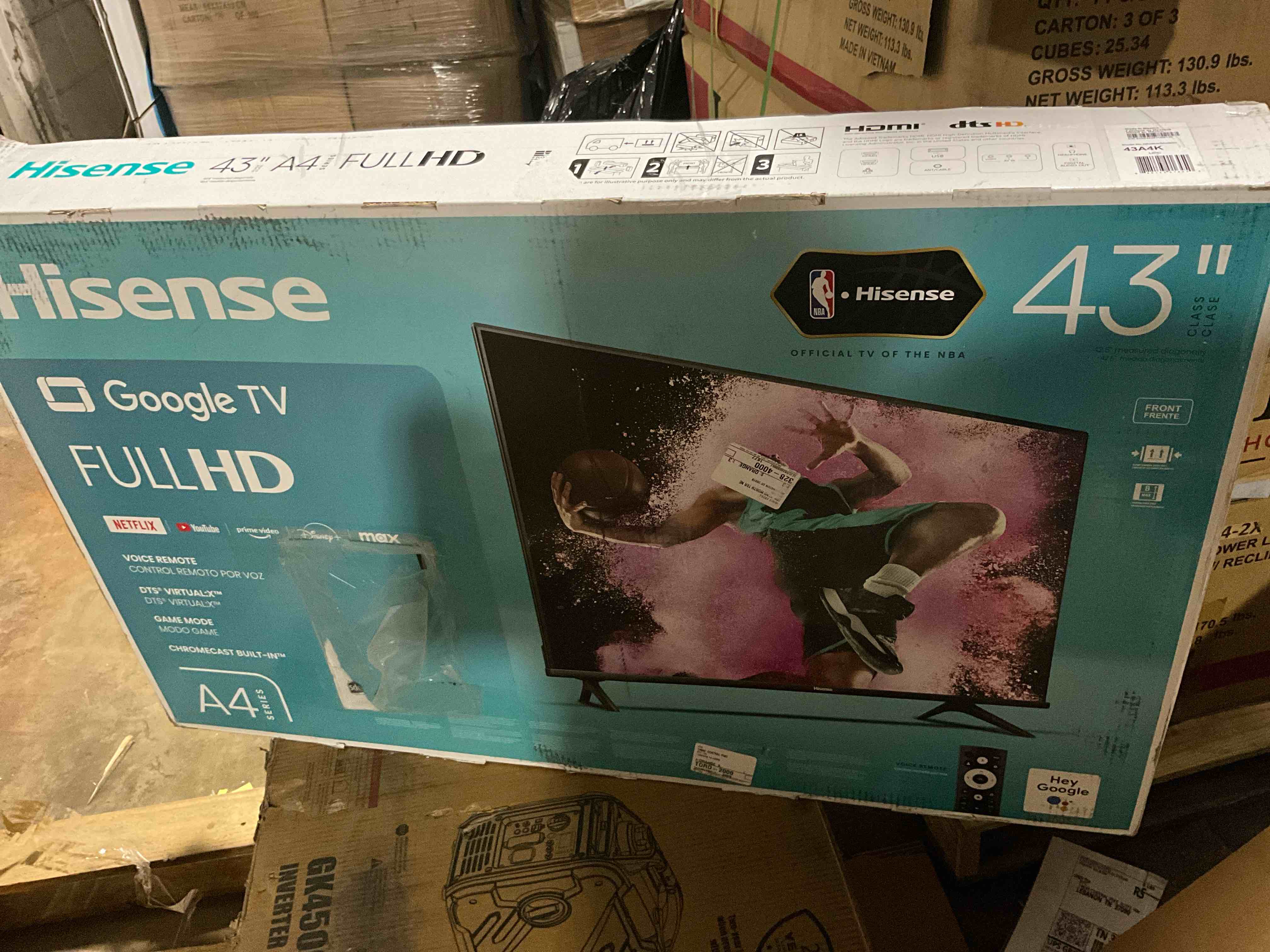 Condition photo showing New/Like New for Hisense - 43" Class A4 Series LED Full HD 1080P Smart Google TV (2023)
