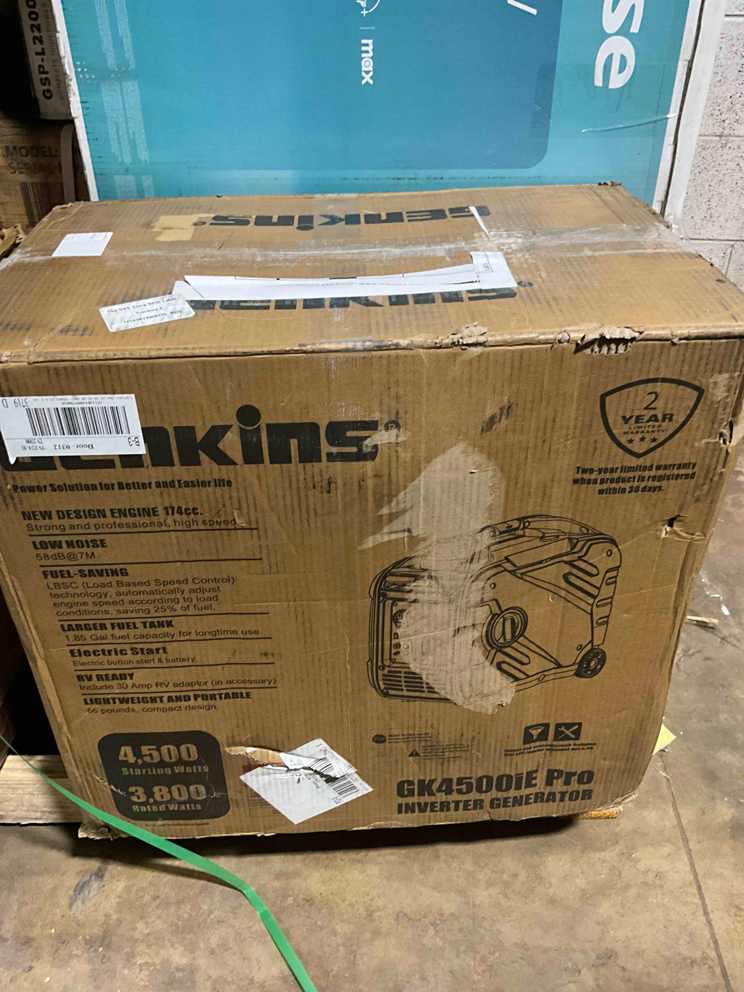 Condition photo showing New/Like New for Genkins GK4500IEPRO 3800W/4500W Generator Gas Inverter Compact Electric Start 