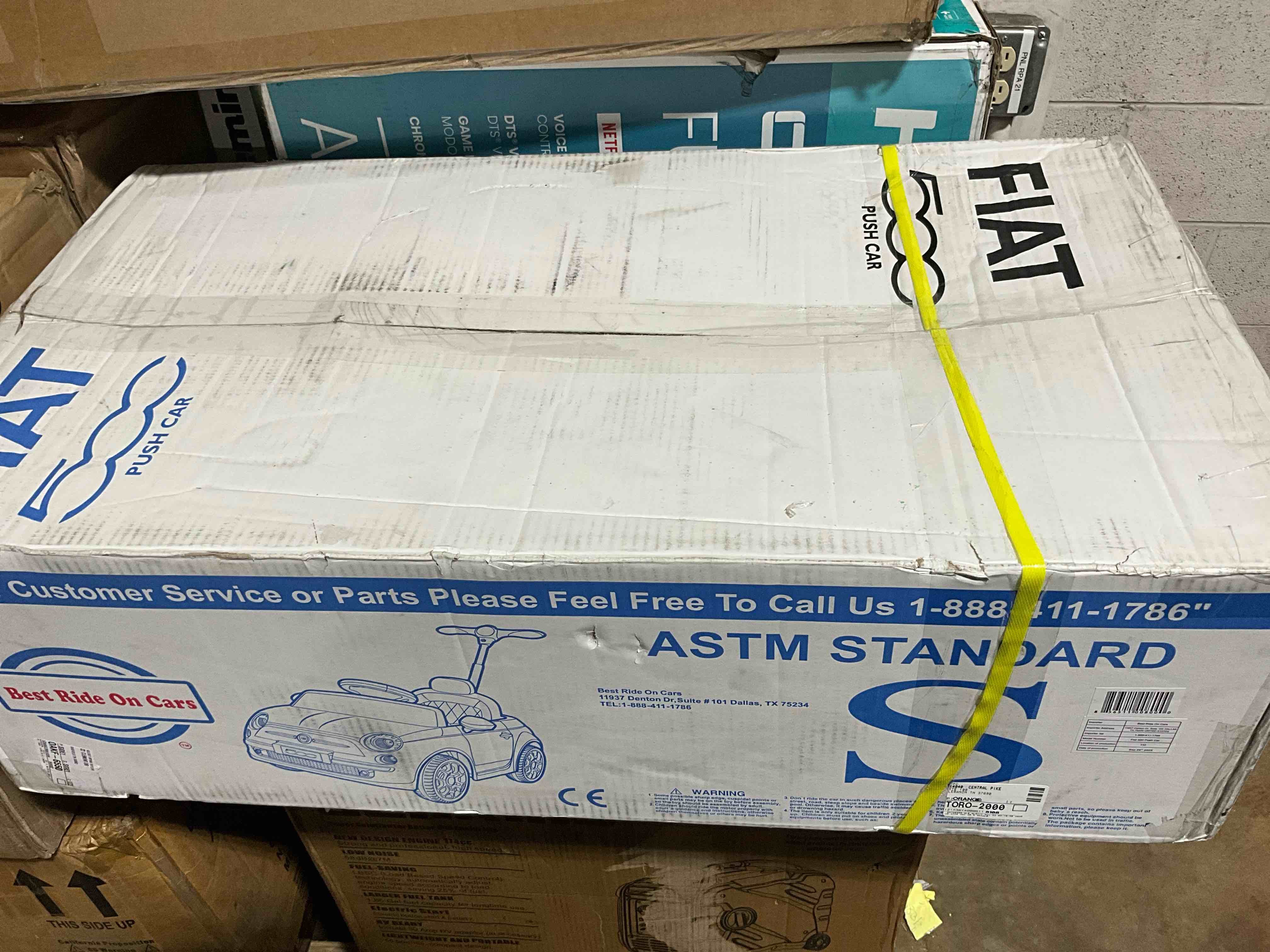 Condition photo showing New/Like New for Best Rideon Cars - Fiat 500 Push Car Stroller - White