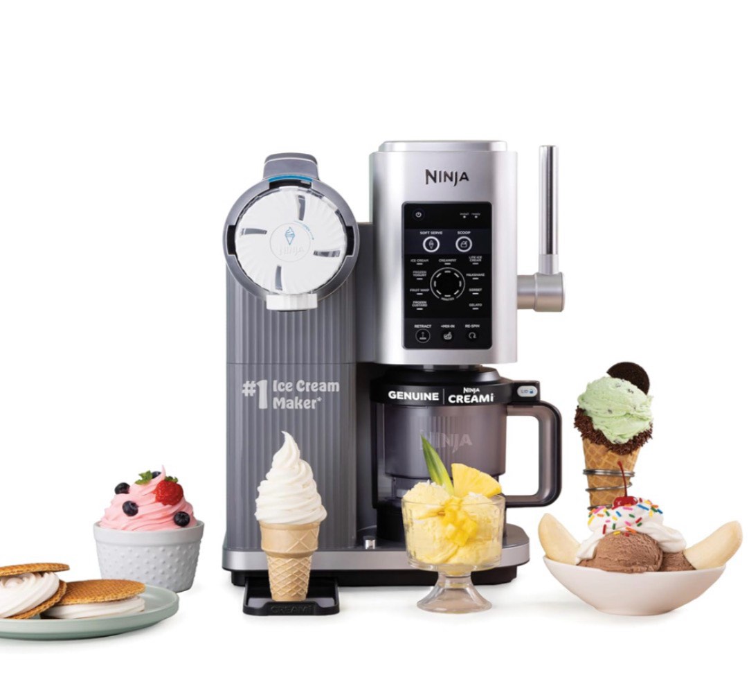 Ninja Swirl by CREAMi Ice Cream and Soft Serve Maker, Sorbet, Milkshake, Frozen Yogurt, Low Calories Program & More, 13-in-1, Soft Serve Handle, (2) CREAMi Swirl 16oz Pints, For Kids & ALL ages, NC701