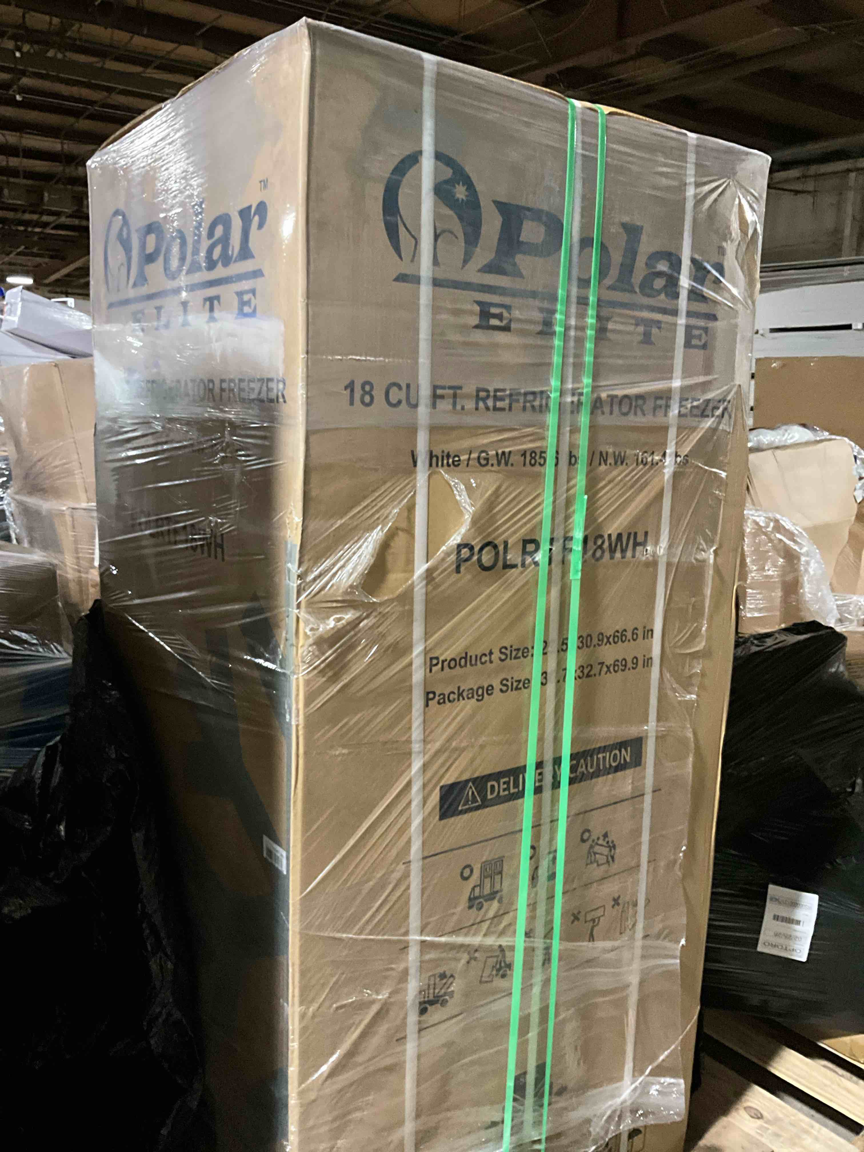 Condition photo showing New/Like New for POLAR 18 Cu. Ft. Top Mount Refrigerator - White